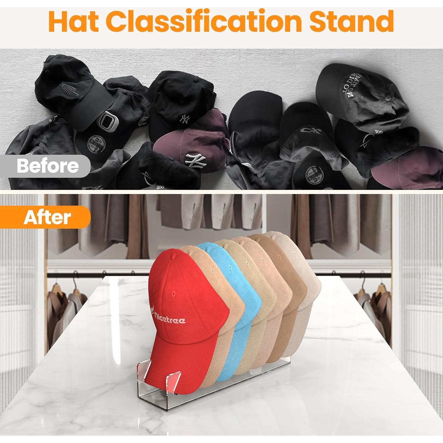 Organizador de Gorras Nicetree 2 Pcs Acrílico Transparente