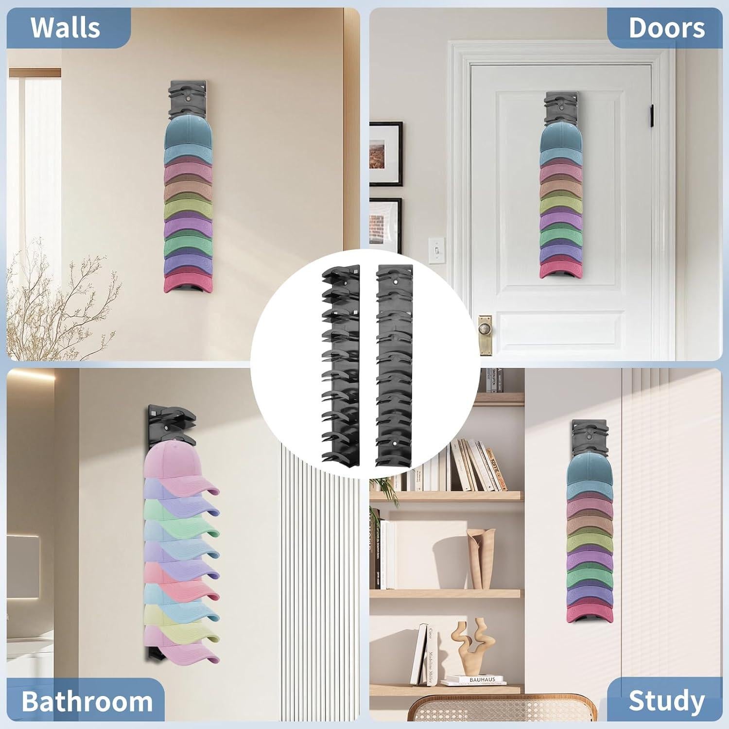 Organizador de Sombreros Lymocsu 2PCS Negro Ahorra Espacio