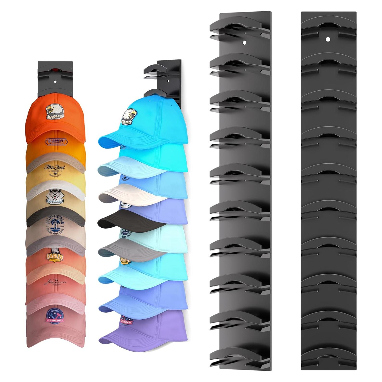 Organizador de Sombreros FAHZON Negro 2 Piezas Capacidad 20 Sombreros