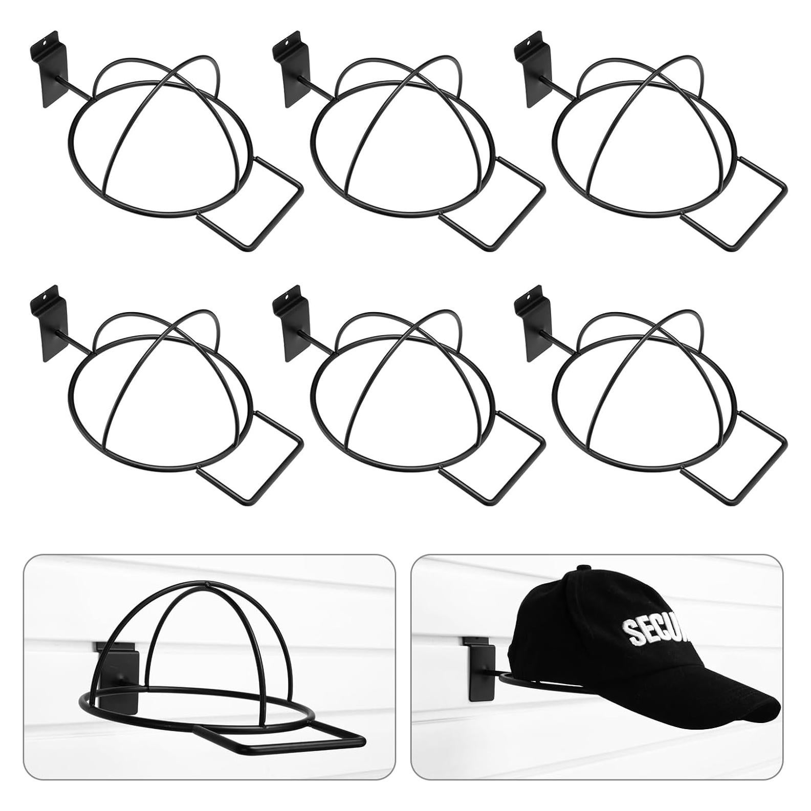 Soporte de Exhibición de Sombreros Kigley 6 Pcs Metal Negro