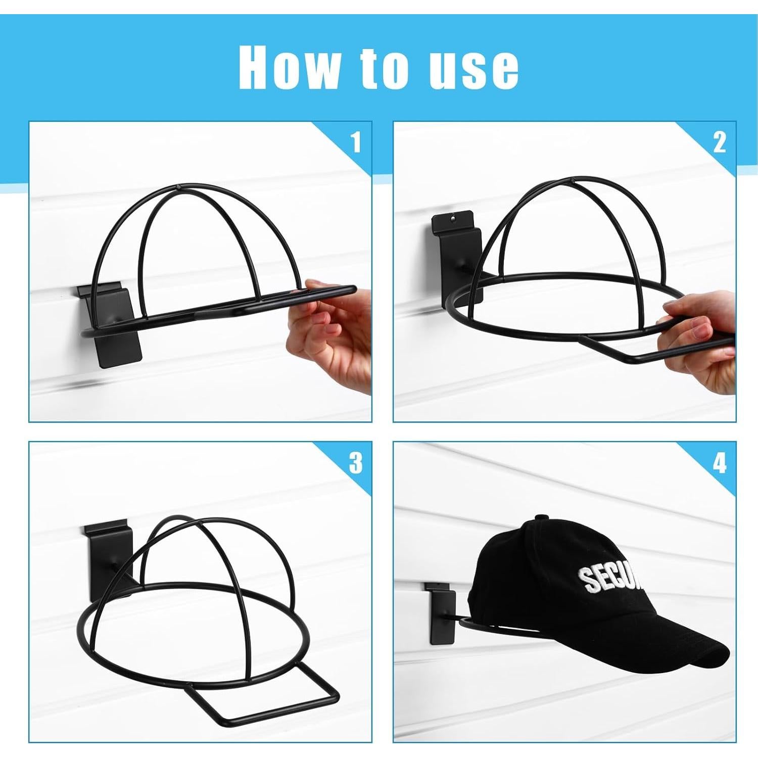 Soporte de Exhibición de Sombreros Kigley 6 Pcs Metal Negro