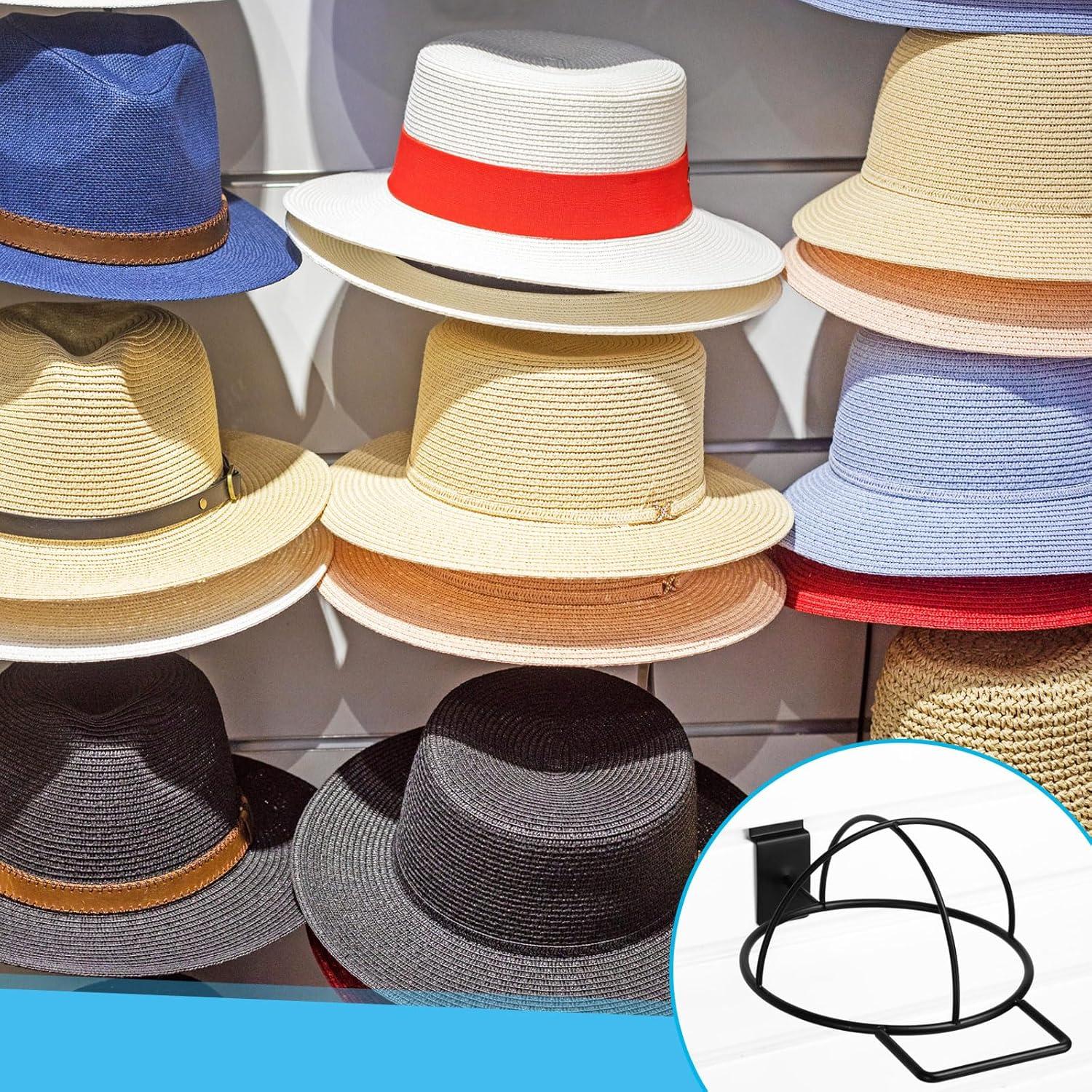 Soporte de Exhibición de Sombreros Kigley 6 Pcs Metal Negro