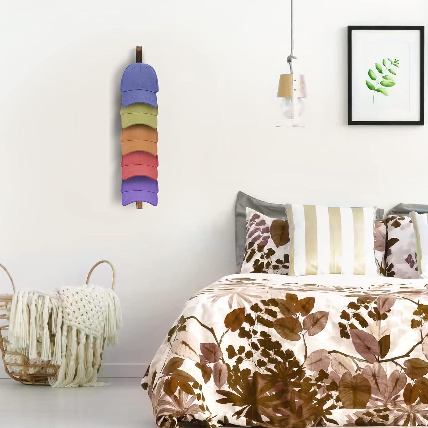 Perchero de Pared de Madera Bessny para Gorras - 2 Piezas