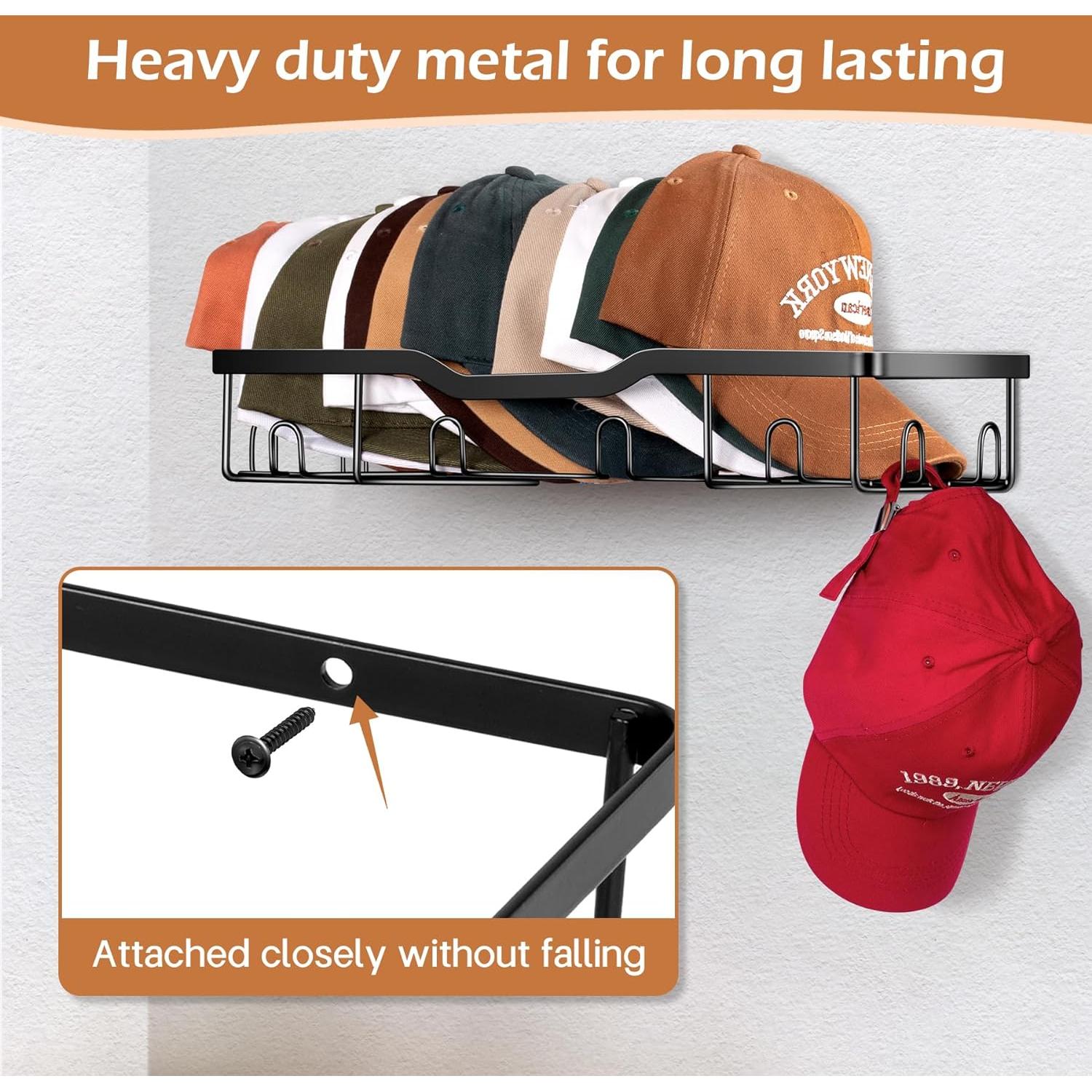 Soporte de Sombreros de Metal KEETDY para 40 Gorras Negro