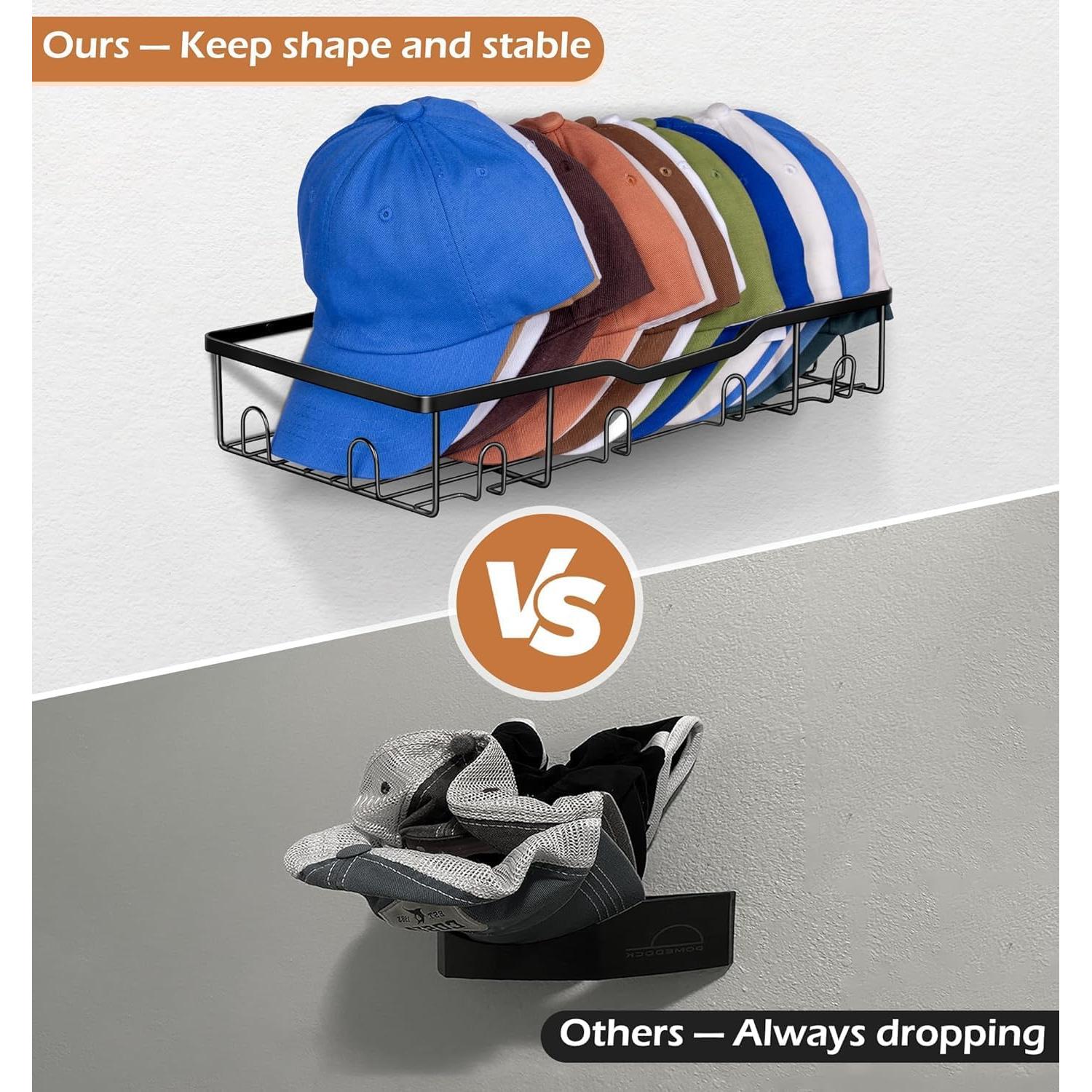 Soporte de Sombreros de Metal KEETDY para 40 Gorras Negro