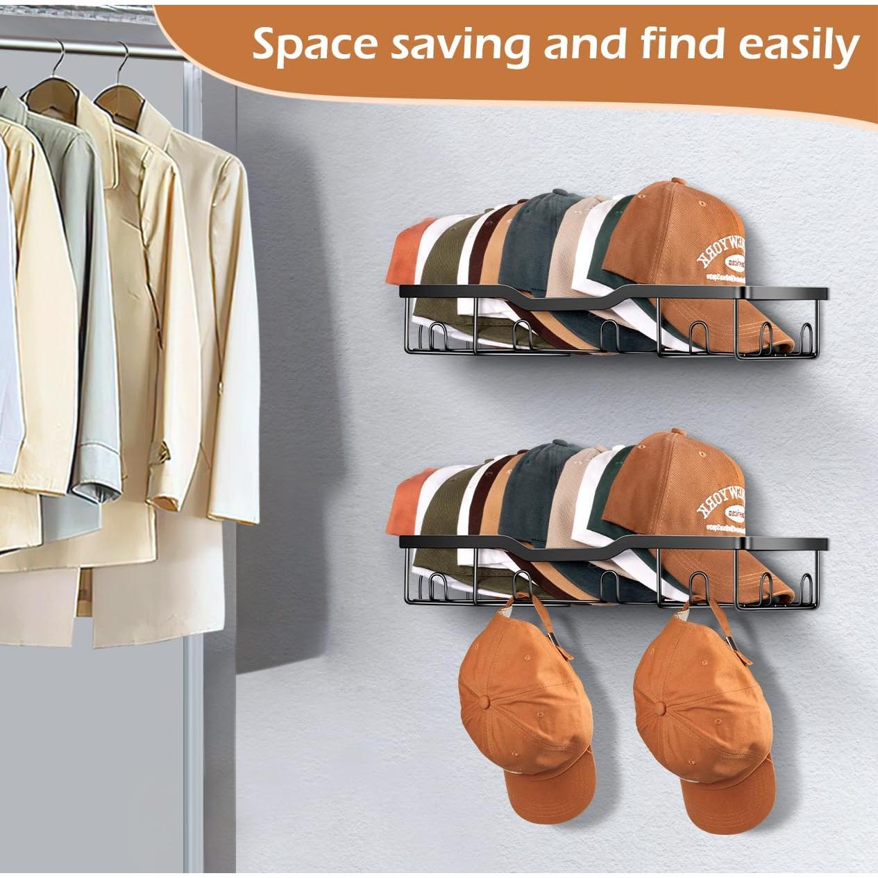 Soporte de Sombreros de Metal KEETDY para 40 Gorras Negro