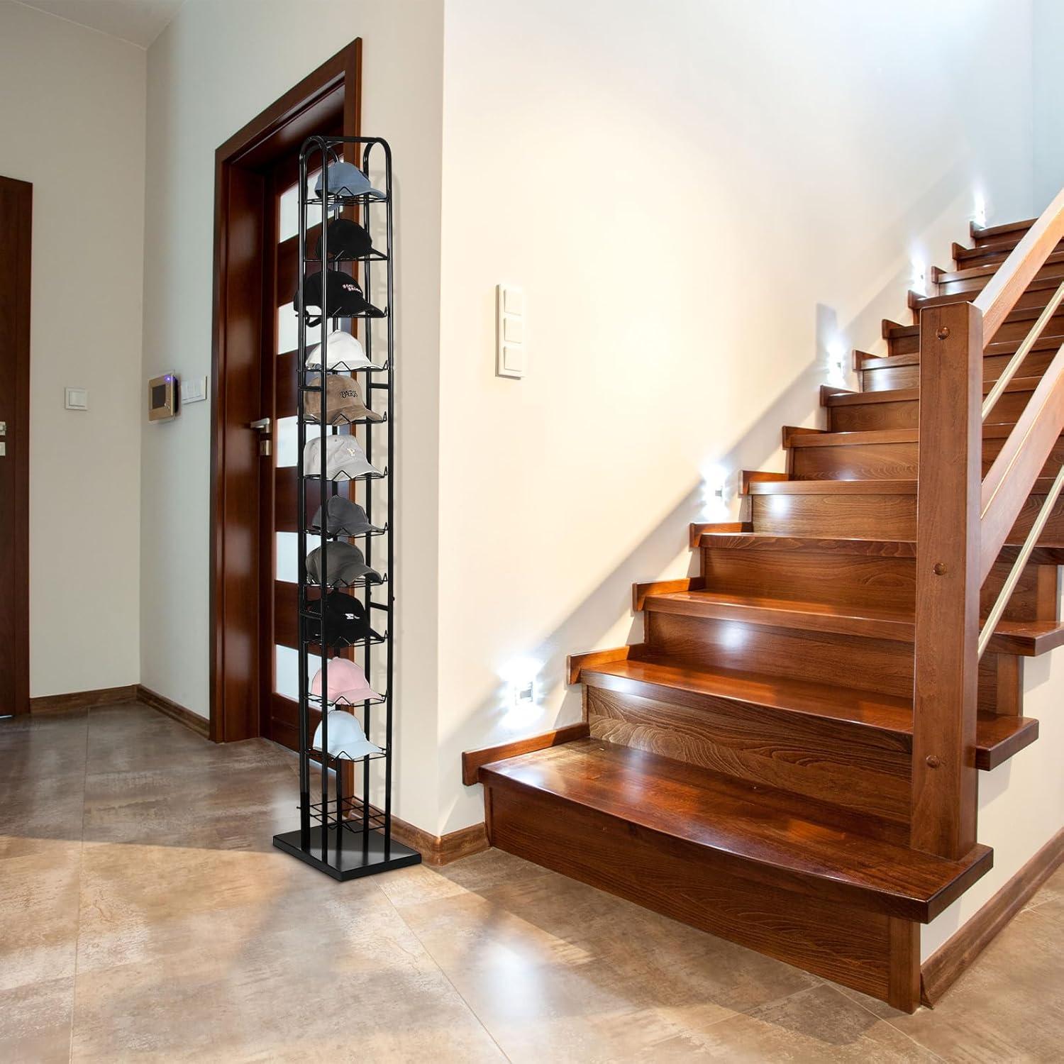 Soporte de Sombreros de Pie Negro Tandefio 12 Niveles 198 cm