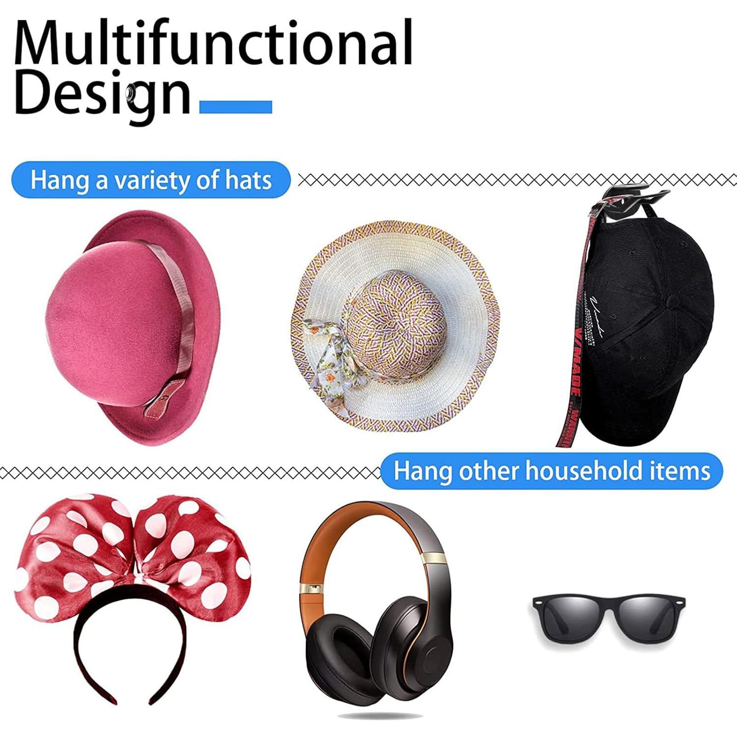 Ganchos Adhesivos para Sombreros RUIPBOTE 24 Piezas Negro