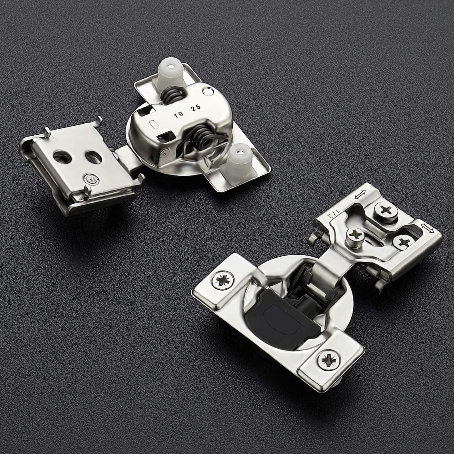 Bisagras de Cierre Suave Ravinte 60 Piezas 1/2" Niquel Satinado