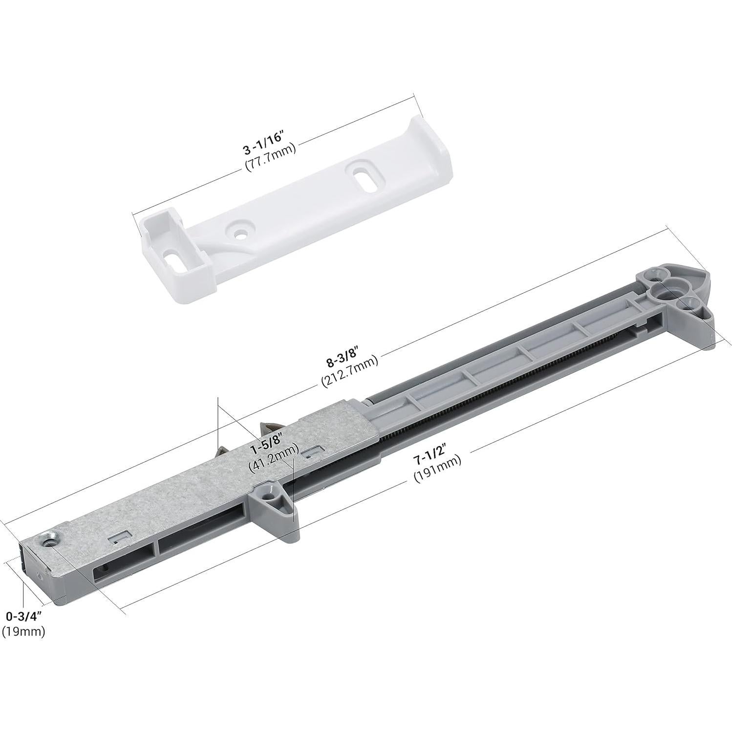 Cierre Suave para Cajones de Madera Rok Hardware 2-Pack Blanco