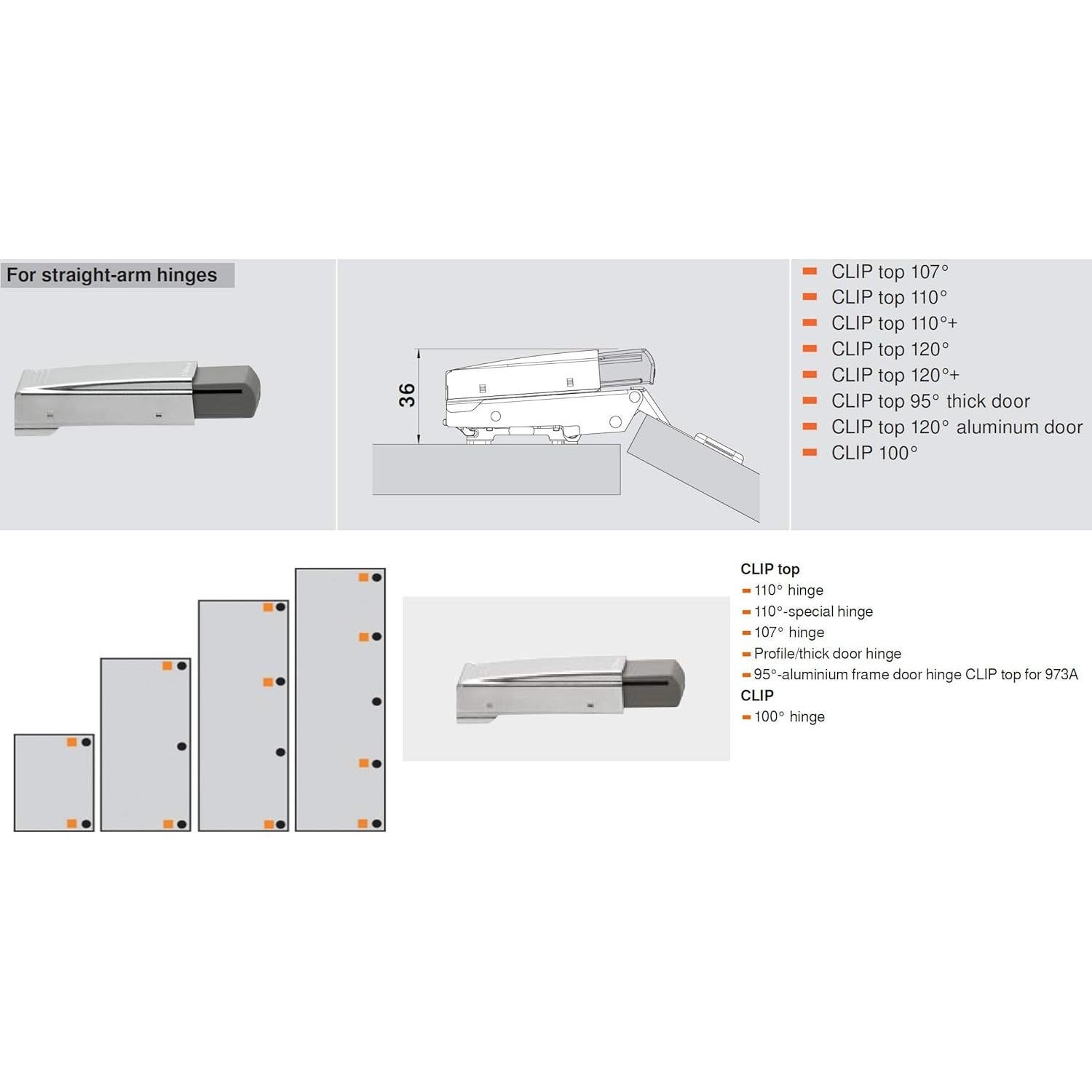 Mecanismo de cierre suave Blum 973A0500.01 para bisagras Clip Top