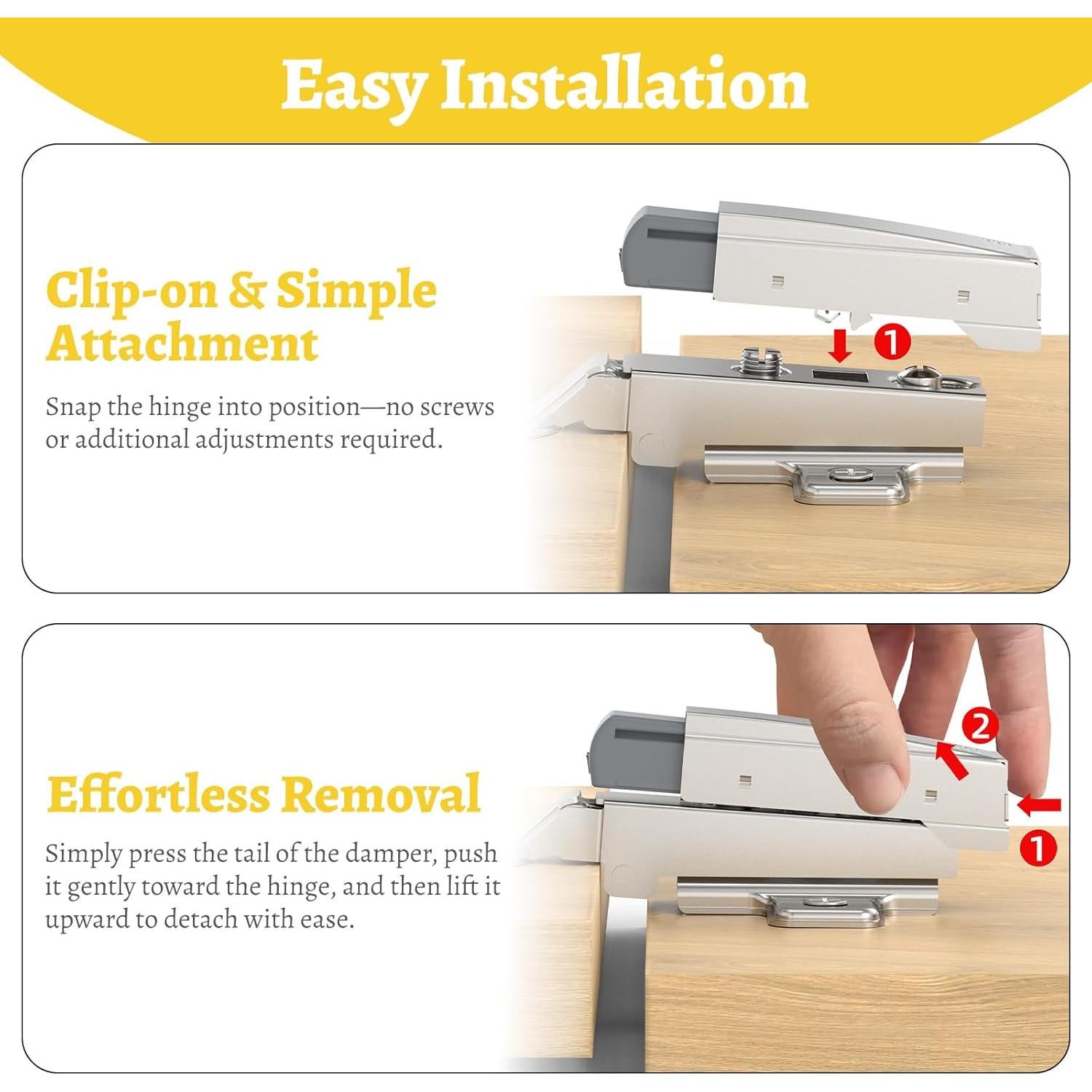 20 Amortiguadores de Cierre Suave Onemake para Bisagras