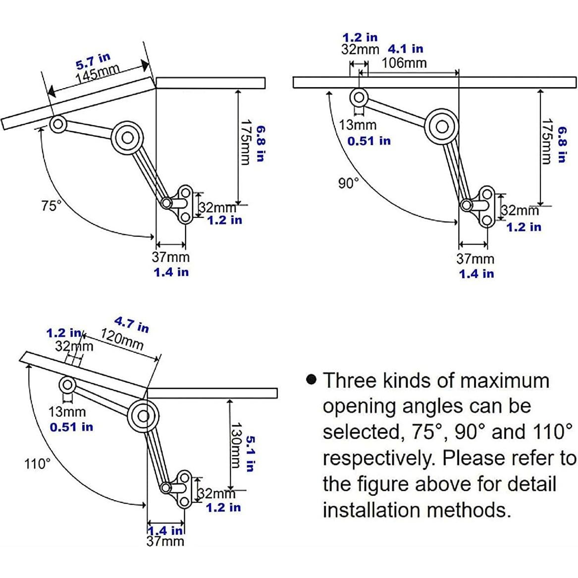 Bisagras de Cierre Suave APFFSY para Caja de Madera 2 Pcs