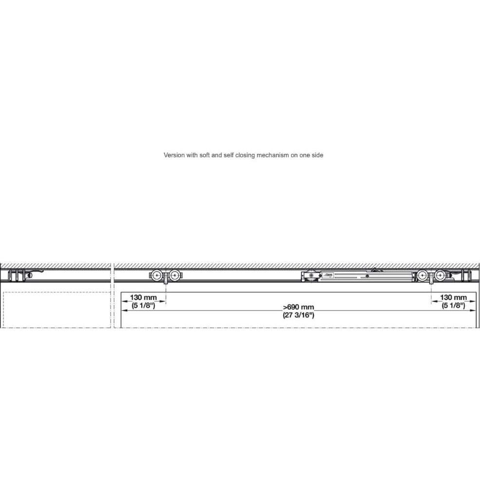 Mecanismo Suave Autocerrante Hafele SoftMove 80 para Hawa Junior 80