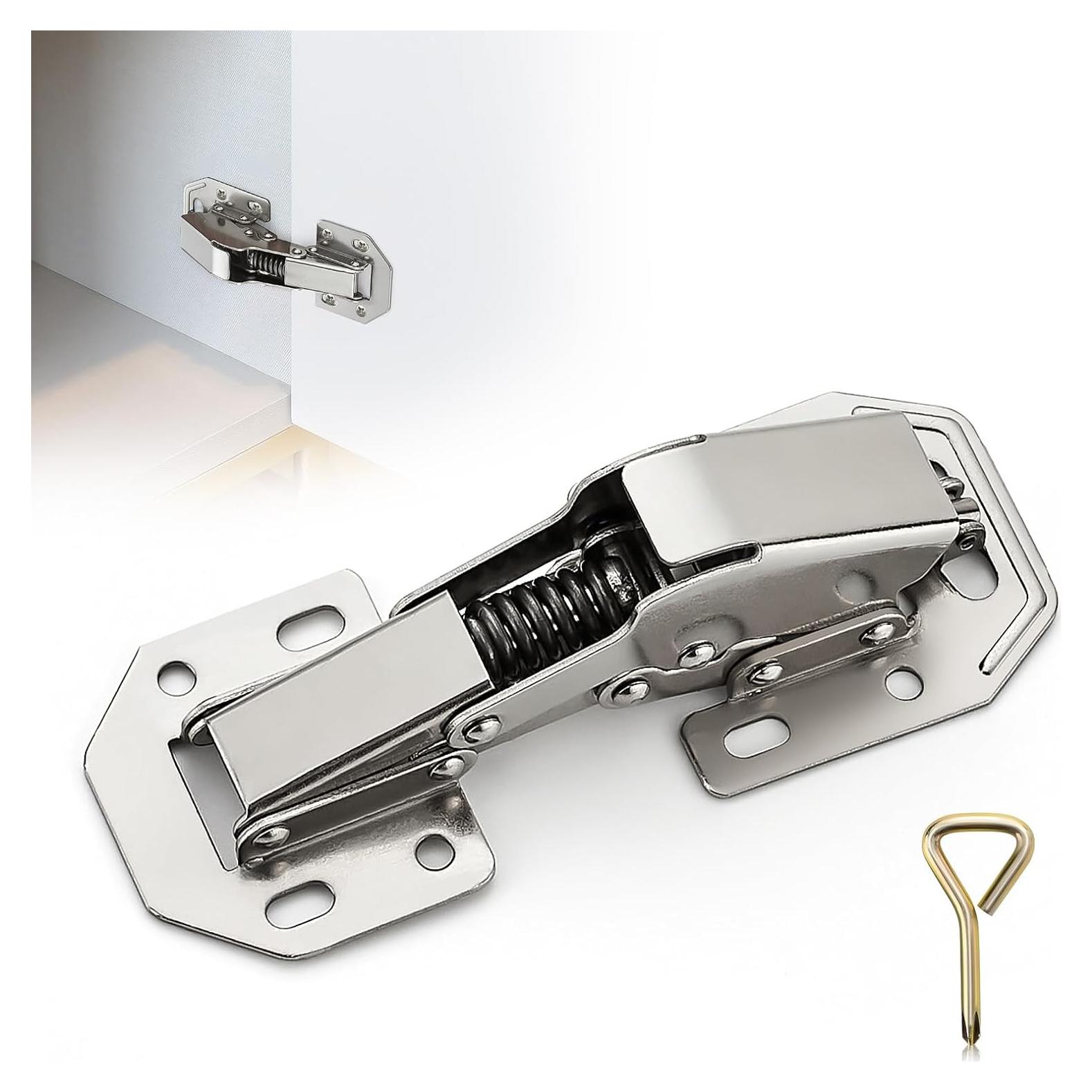 Bisagras Ocultas de Cierre Suave Ravinte - 4 Piezas Metal Niquel