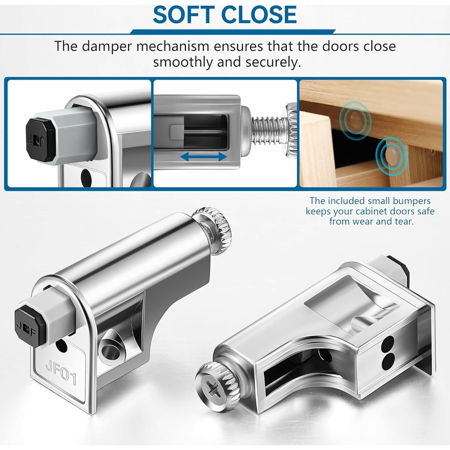 Bisagras de Cierre Suave Hohean para Gabinete - Paquete de 10