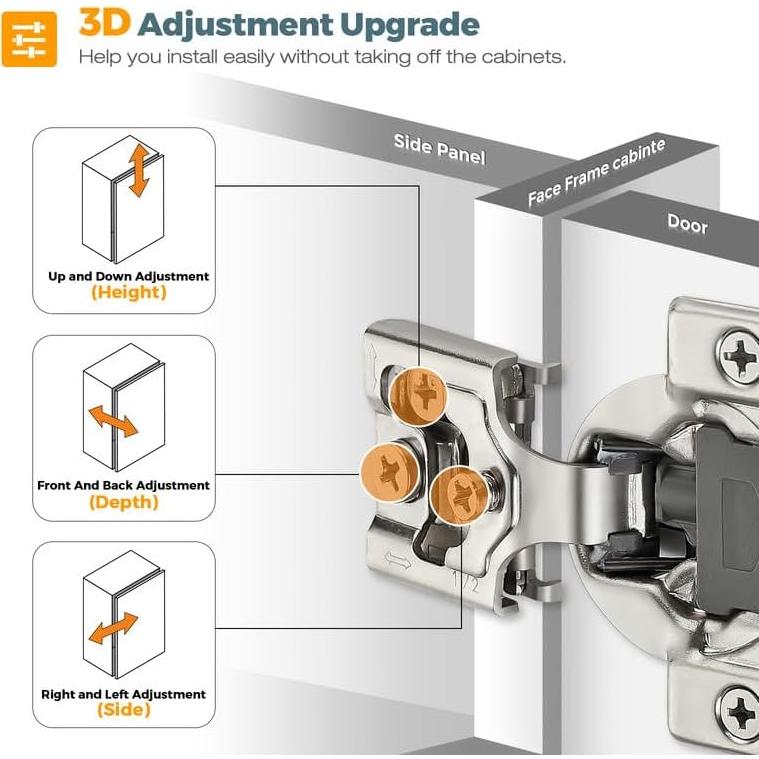 Paquete de 2 Bisagras de Cierre Suave HOME EDIT 35mm Niquelado