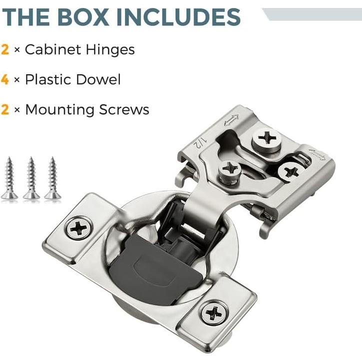 Paquete de 2 Bisagras de Cierre Suave HOME EDIT 35mm Niquelado