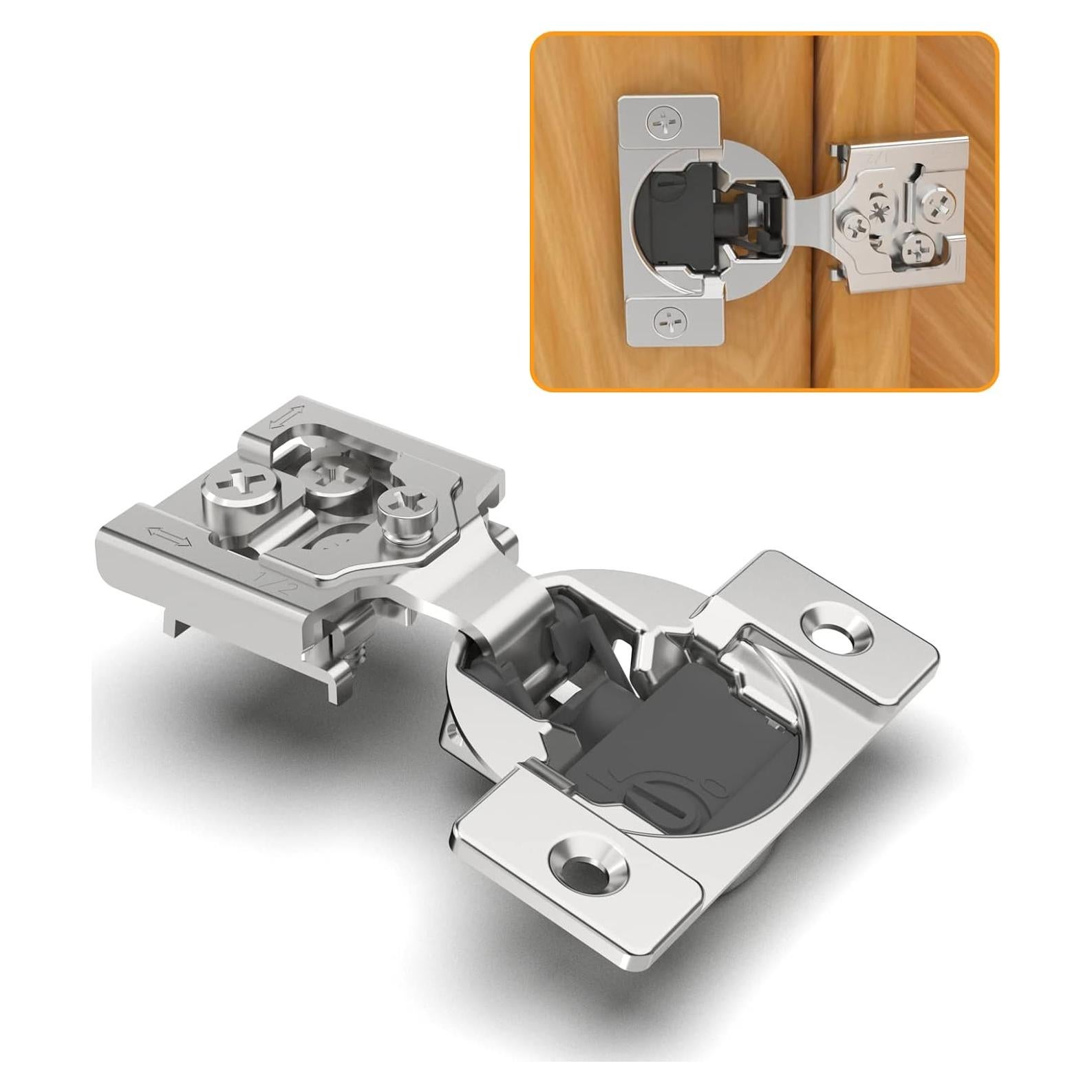 Paquete de 10 bisagras ocultas Chibery 4D cierre suave 1/2"