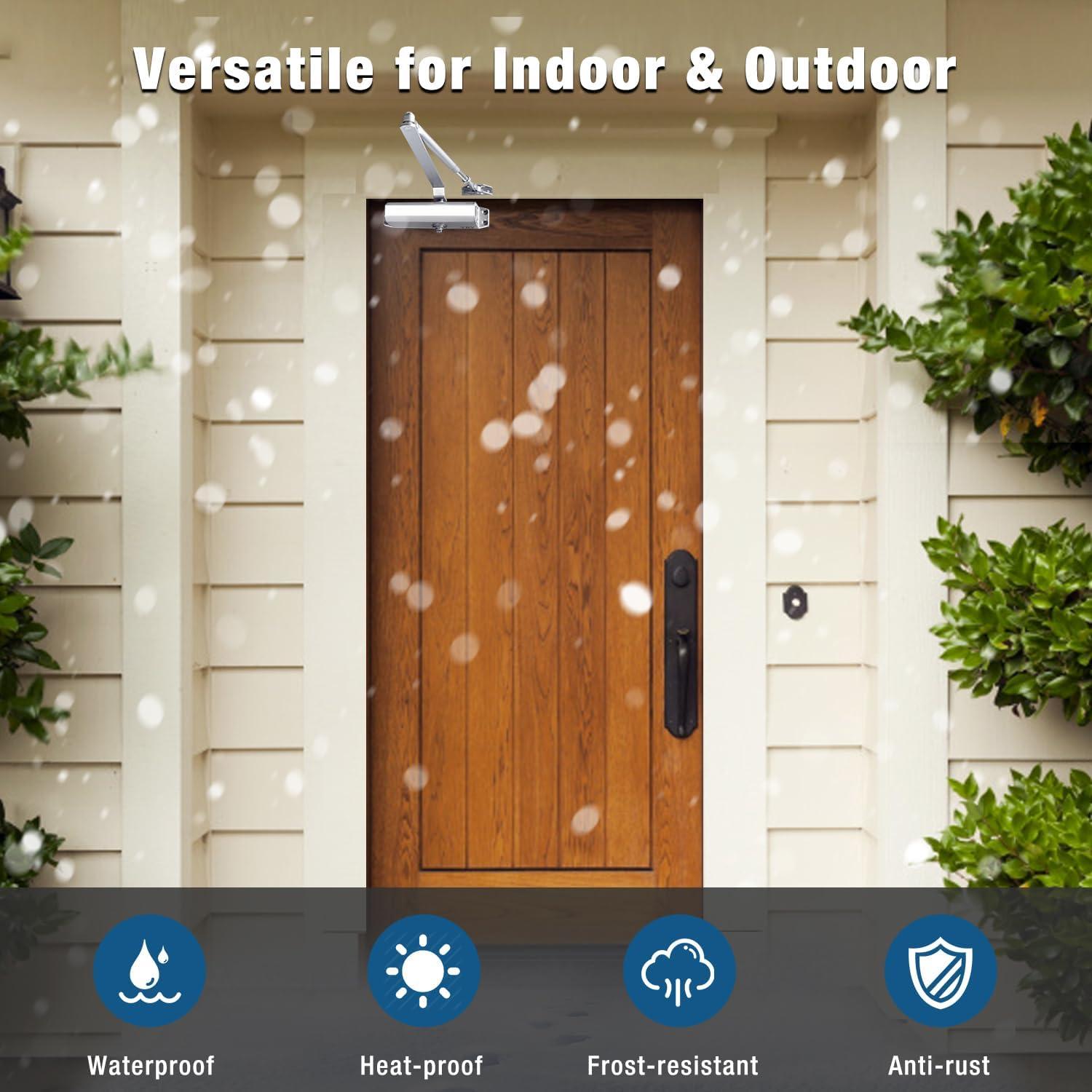 Cerradura automática Ougourim plateada para puertas 40-65 kg