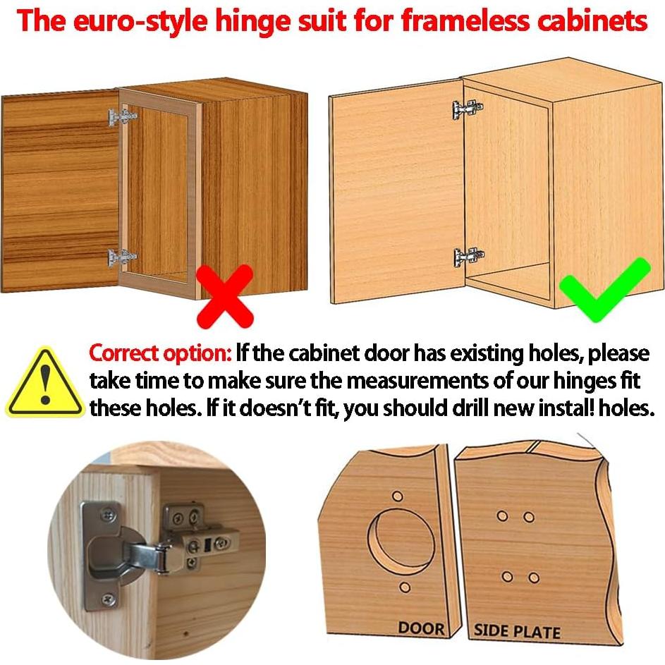 Bisagras de Armario Inset Luokim 2 Piezas Cierre Suave Niquelado