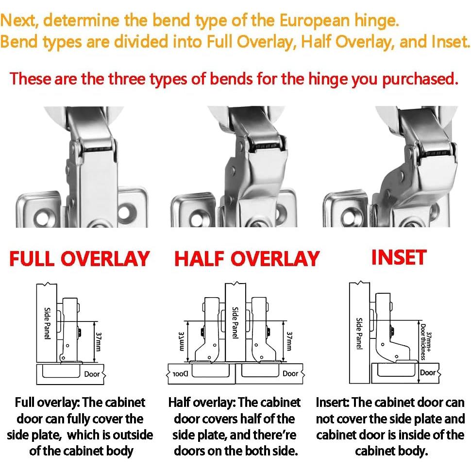 Bisagras de Armario Inset Luokim 2 Piezas Cierre Suave Niquelado