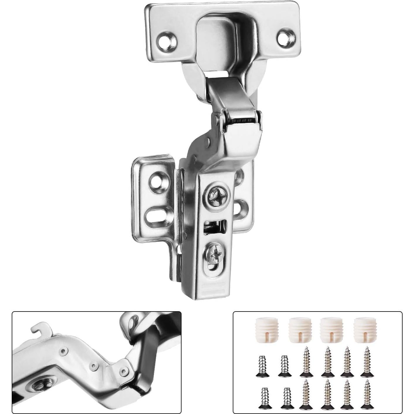 Bisagras de Armario Inset Luokim 2 Piezas Cierre Suave Niquelado