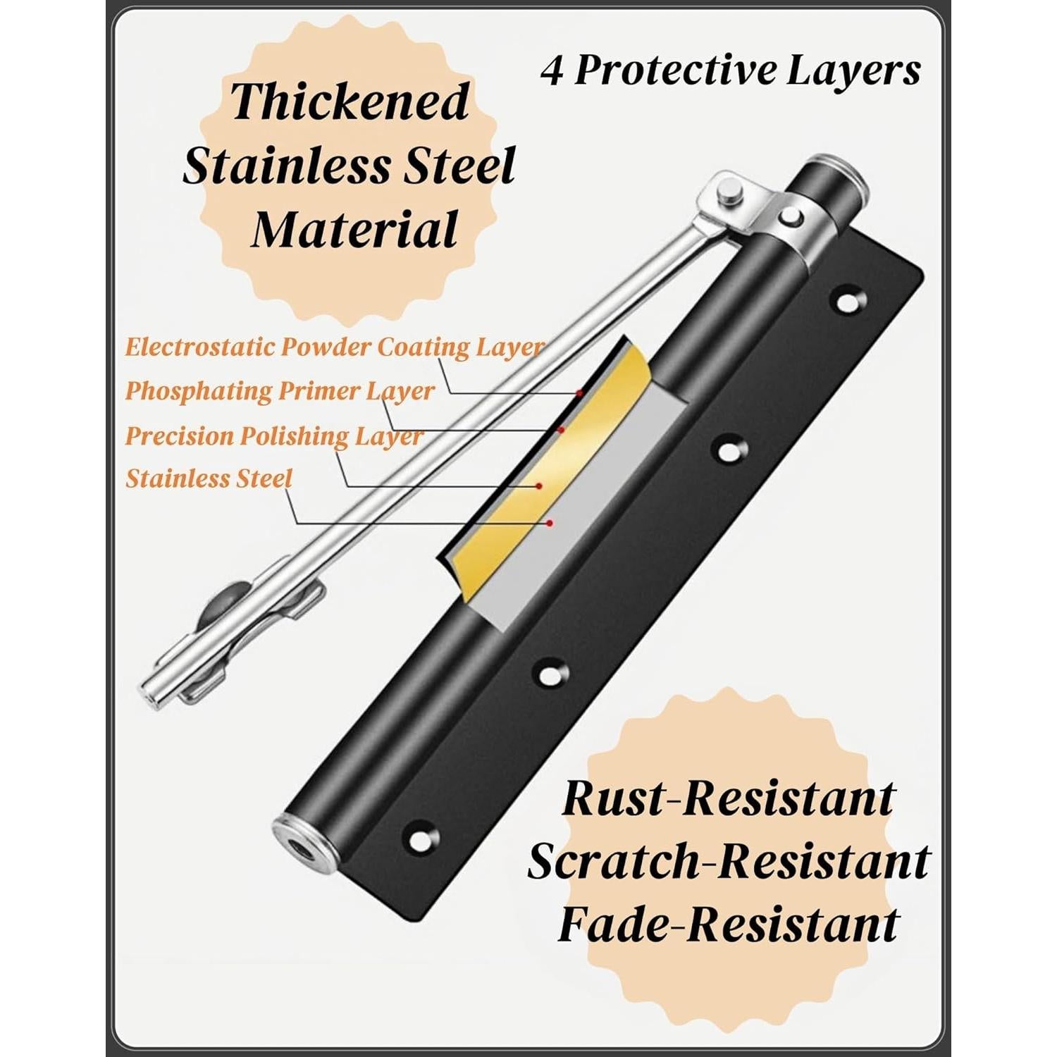 Cierre Automático de Puerta Bellairis 0.36 kg Acero Inoxidable