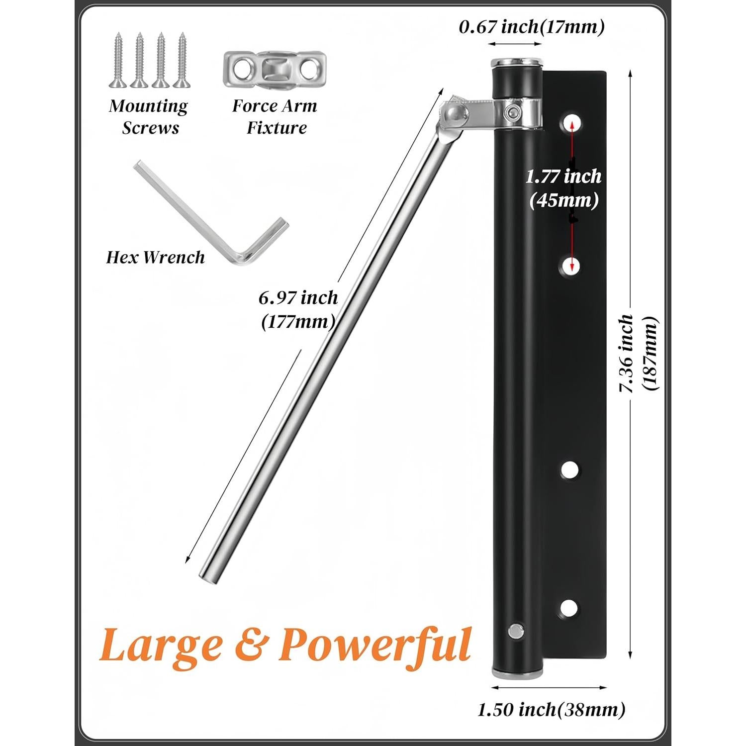 Cierre Automático de Puerta Bellairis 0.36 kg Acero Inoxidable