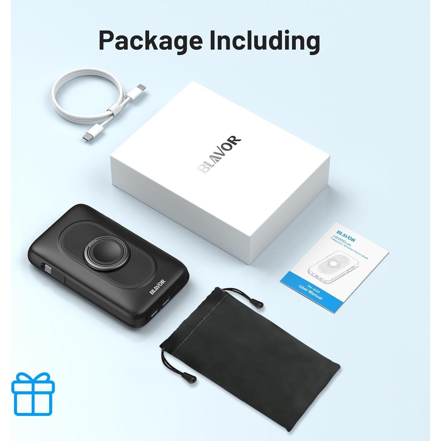 Cargador Portátil Magnético BLAVOR 10000mAh USB-C para iPhone