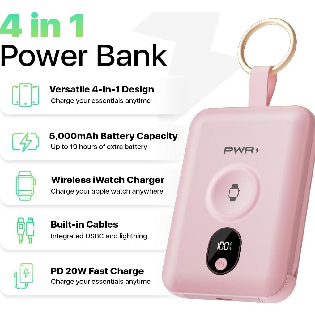 Cargador Portátil 4 en 1 PWR Versa para Apple Watch 5000mAh