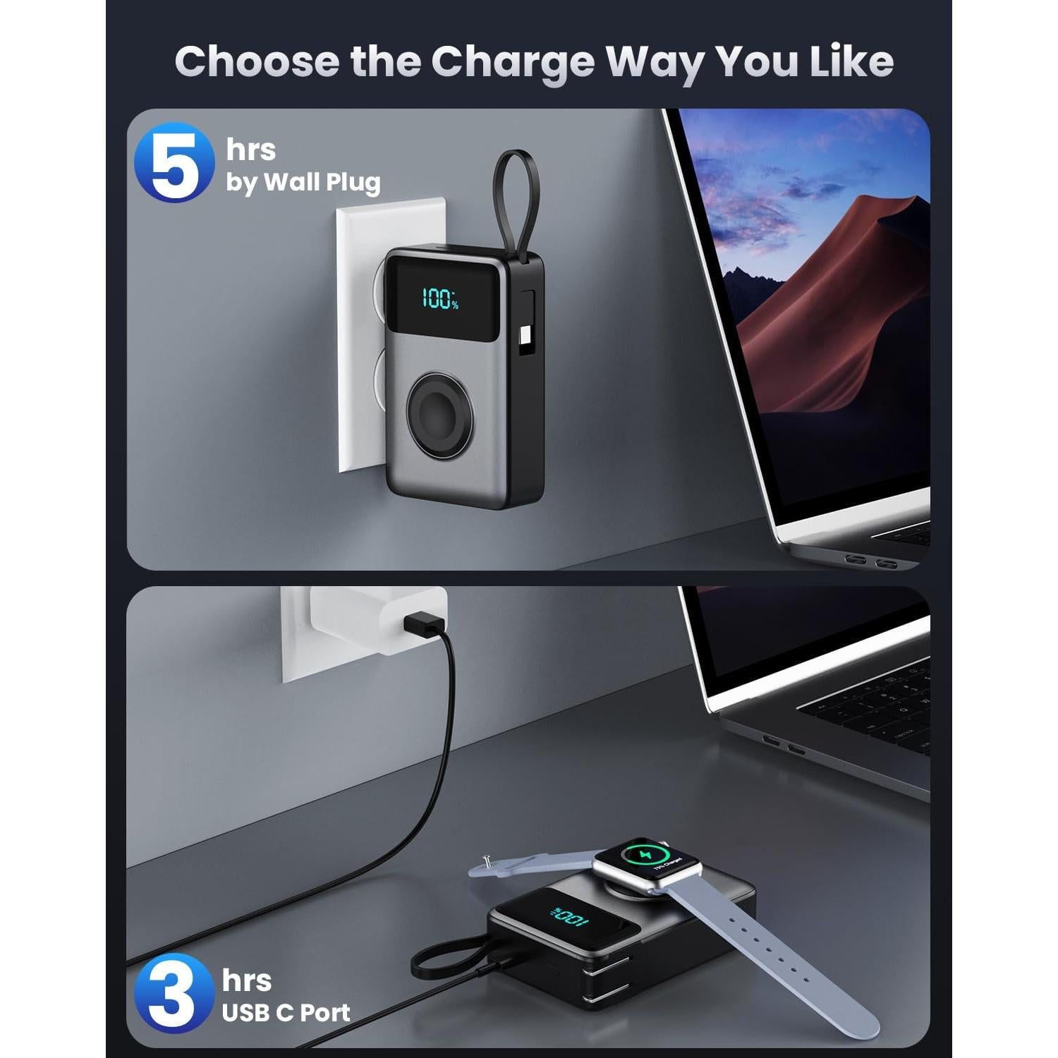 Cargador Portátil 4-en-1 AONIMI 10800mAh Carga Rápida 25W