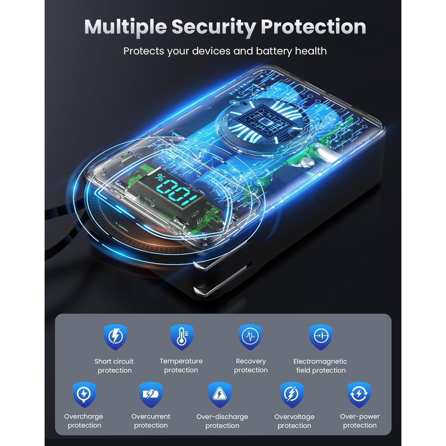 Cargador Portátil 4-en-1 AONIMI 10800mAh Carga Rápida 25W