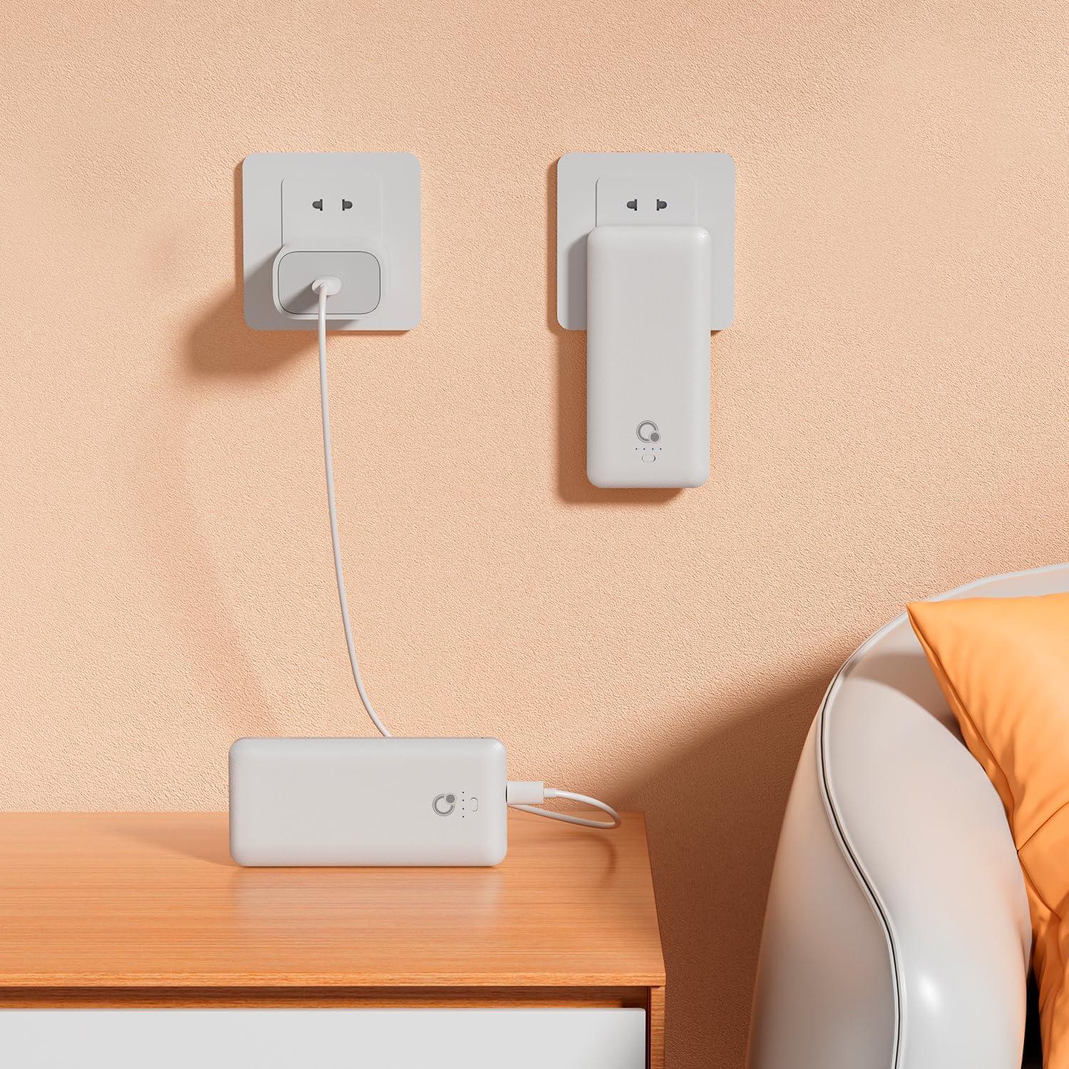 Cargador Portátil Q 10000mAh con Enchufe y Cables Integrados