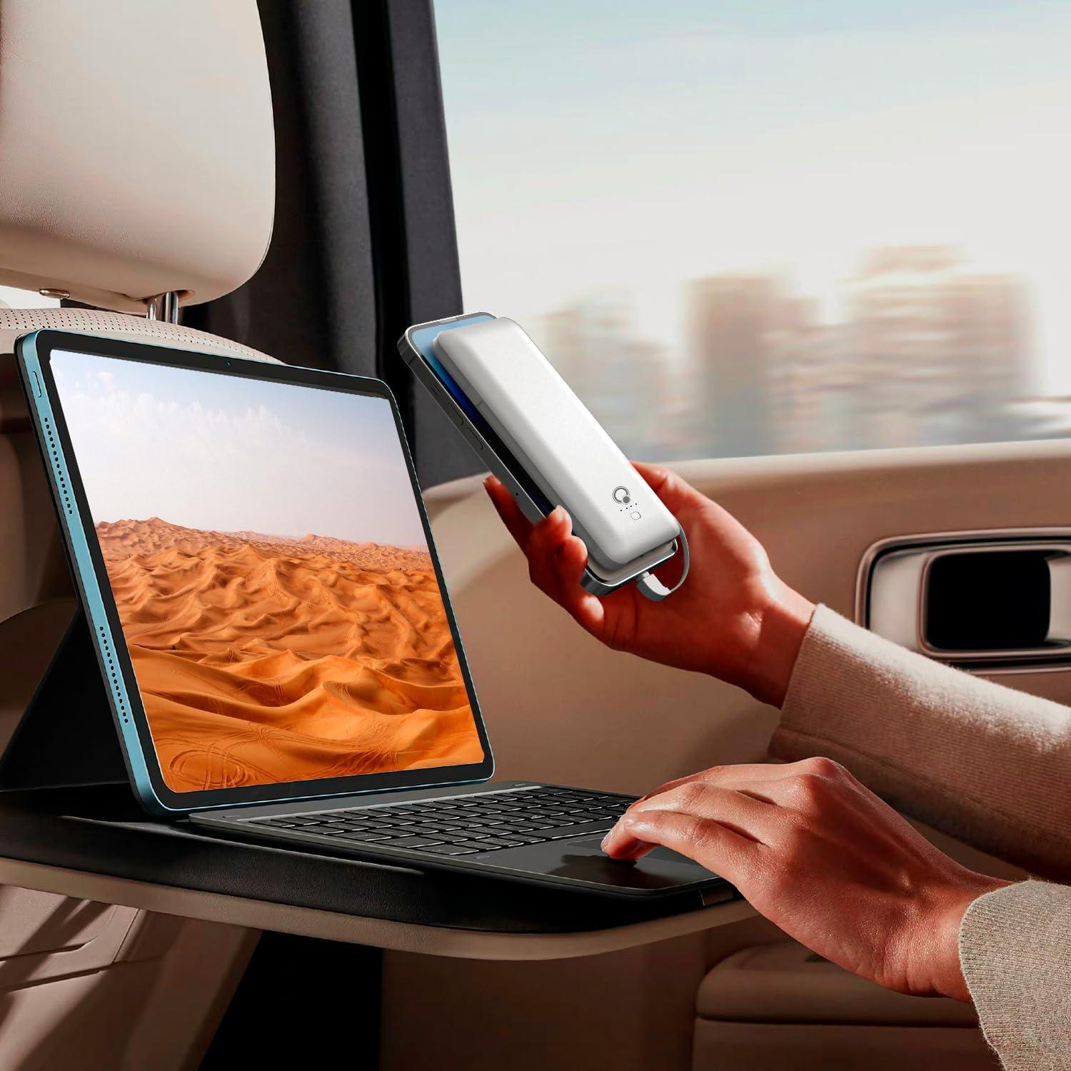 Cargador Portátil Q 10000mAh con Enchufe y Cables Integrados