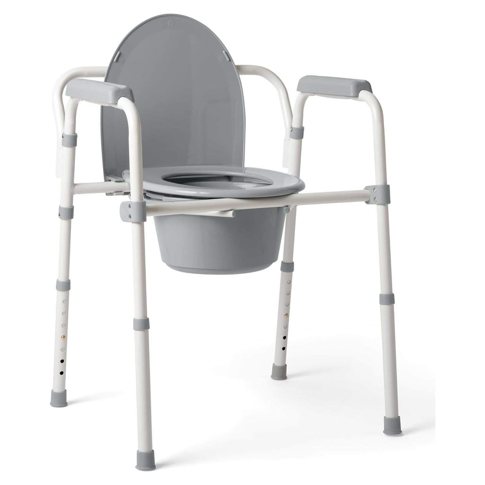 Comoda 3-en-1 Medline Acero Plegable 7.1L Asiento Estándar