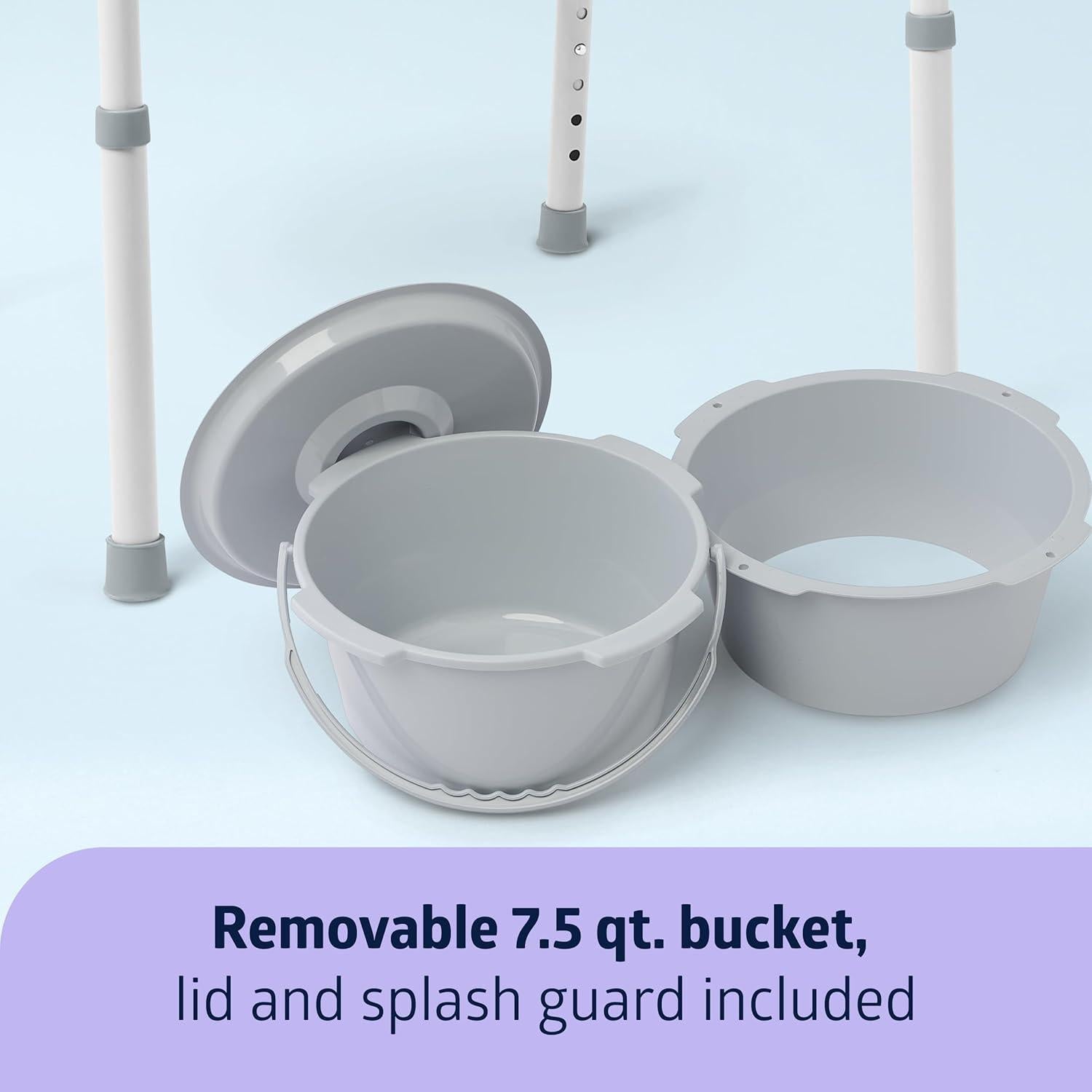 Comoda 3-en-1 Medline Acero Plegable 7.1L Asiento Estándar