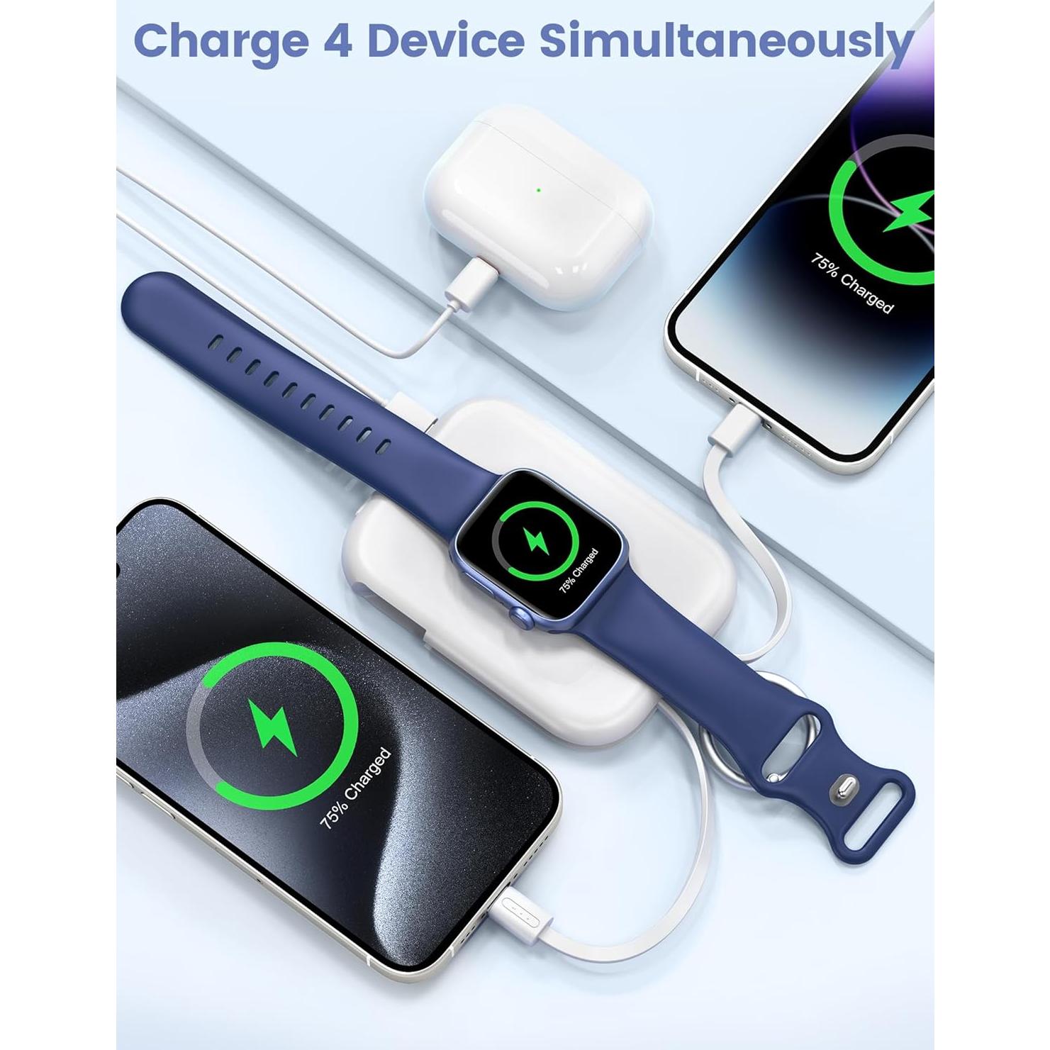 Cargador Portátil RORRY 10000mAh 3 en 1 para Apple Watch/iPhone