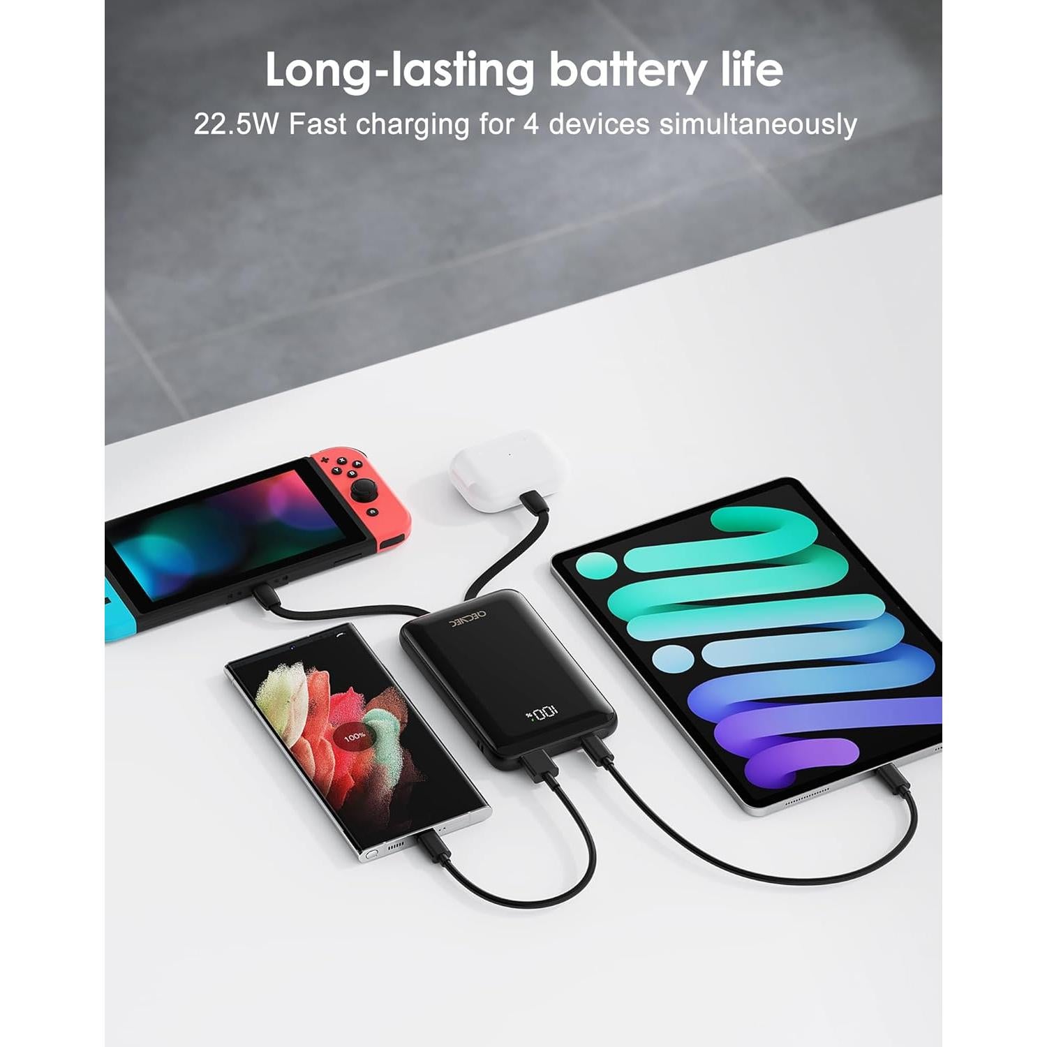 Cargador Portátil 10000mAh QECVEC con Carga Rápida 22.5W