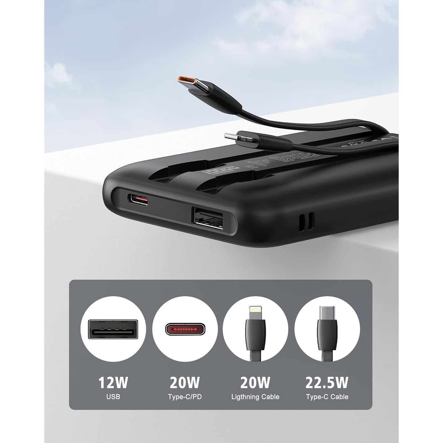 Cargador Portátil 10000mAh QECVEC con Carga Rápida 22.5W