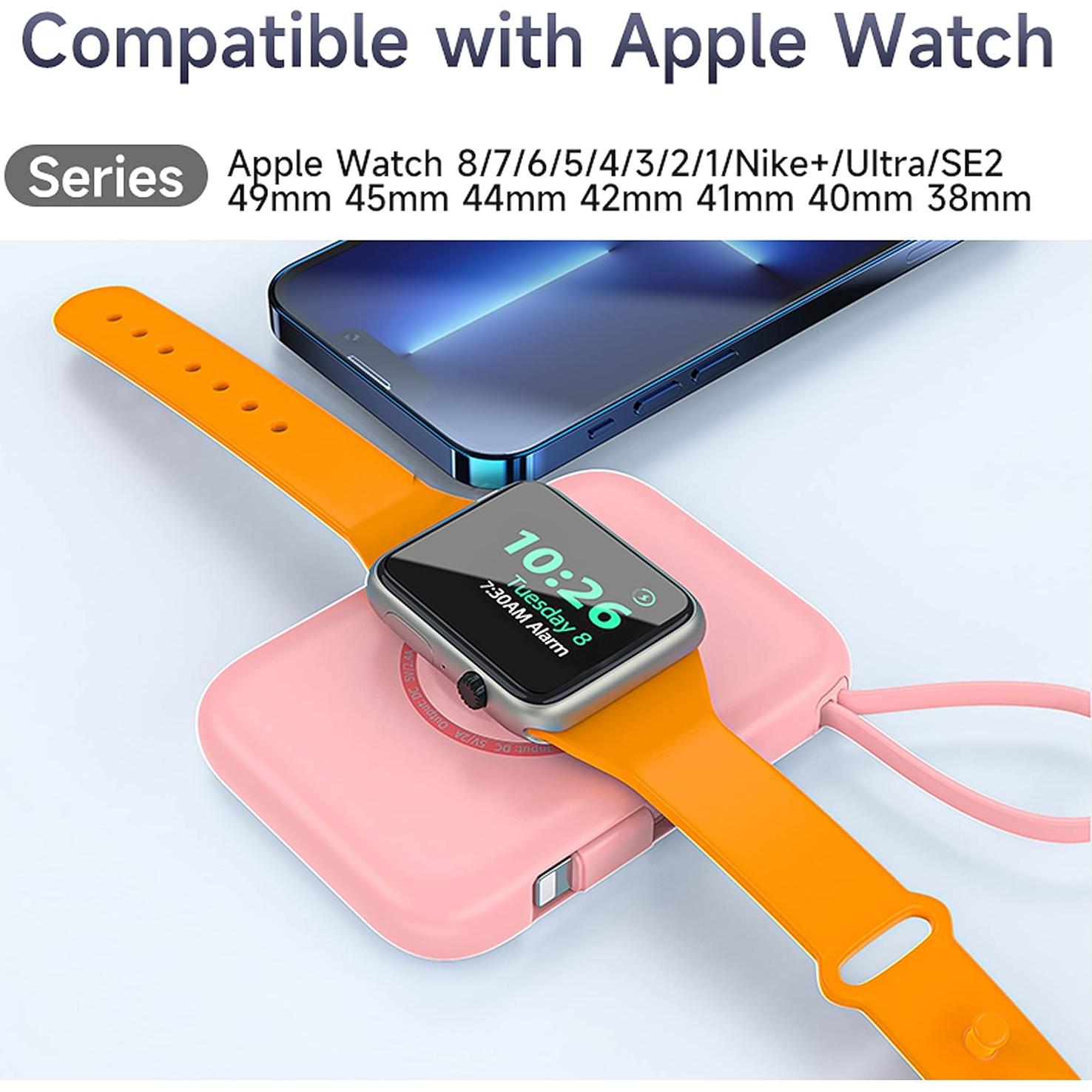 Cargador Portátil Magnético HUOTO 5000mAh para iPhone y Apple Watch