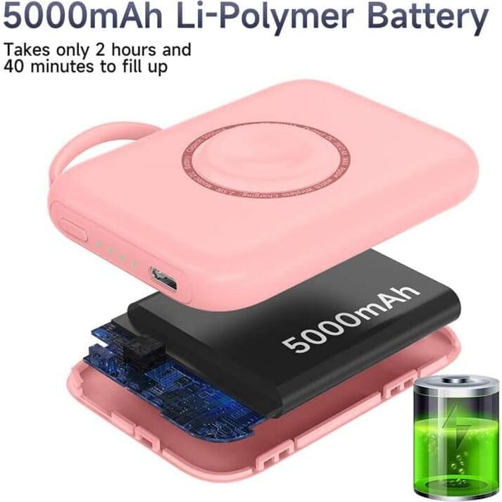 Cargador Portátil Magnético HUOTO 5000mAh para iPhone y Apple Watch