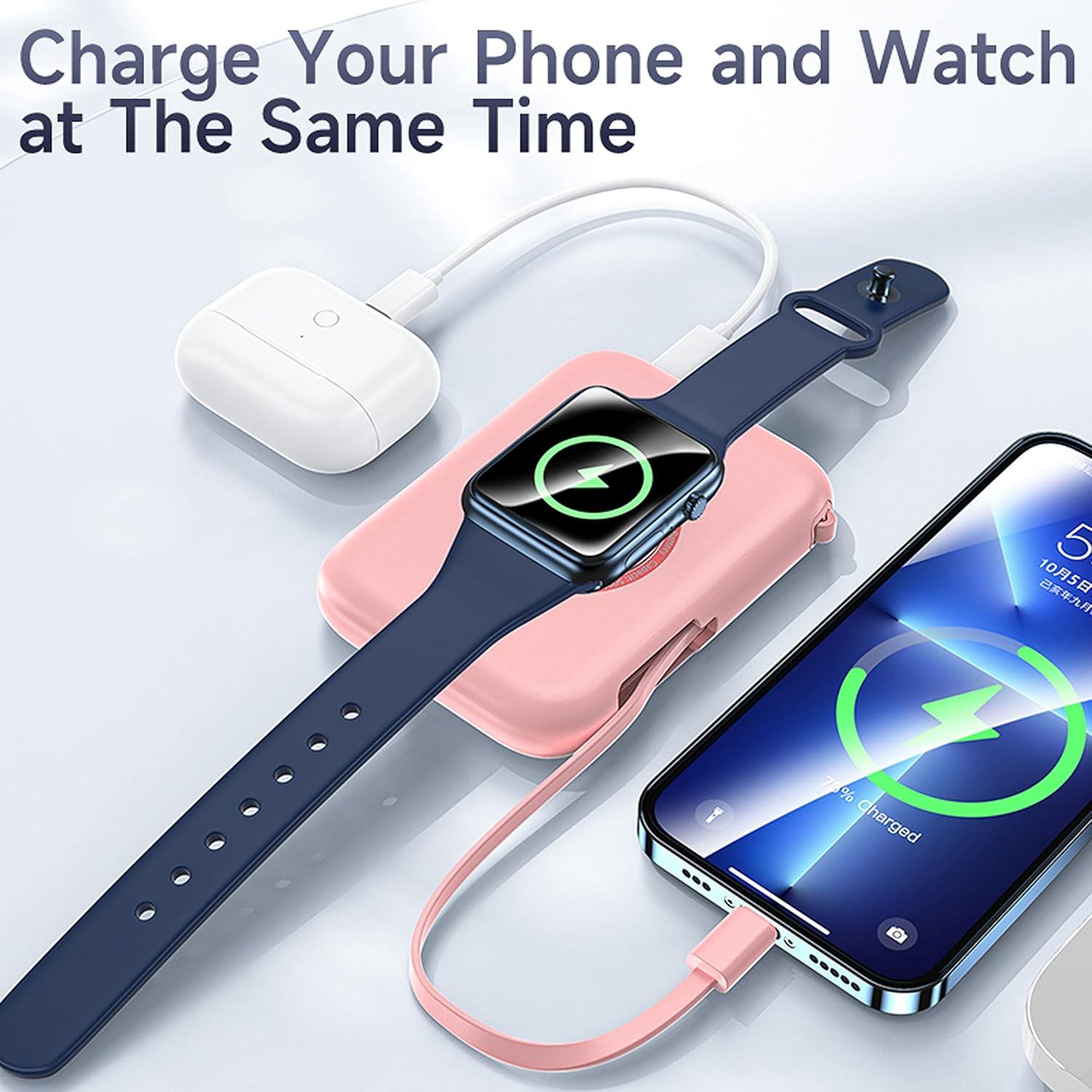 Cargador Portátil Magnético HUOTO 5000mAh para iPhone y Apple Watch