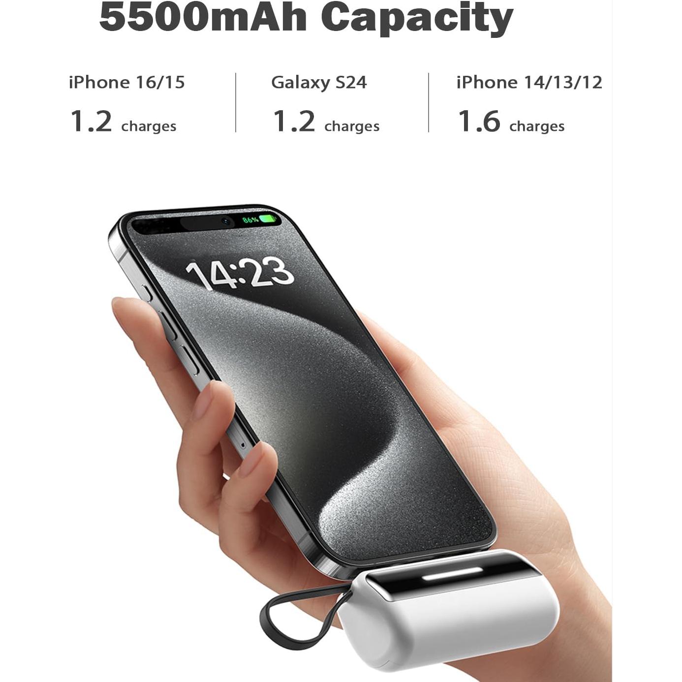 Banco de Carga Portátil 5500mAh Foshan con Cables y Soporte