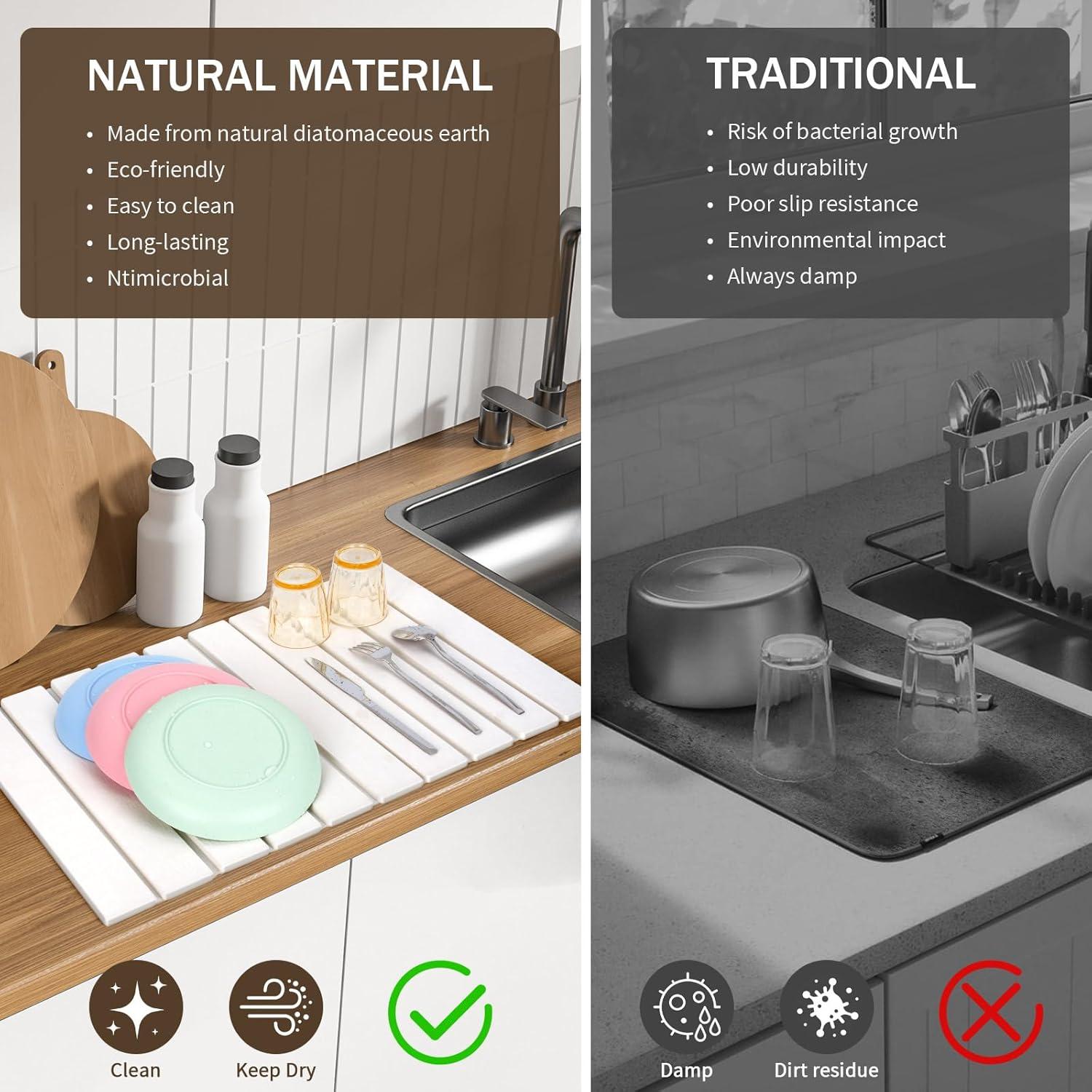 Alfombrilla de Secado de Piedra Hihikid 60x39 cm Antideslizante