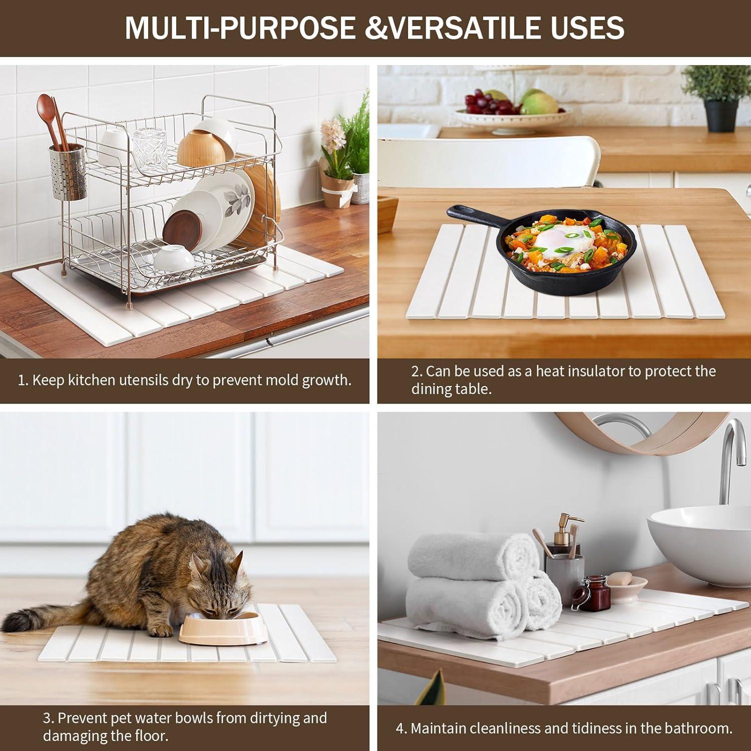 Alfombrilla de Secado de Piedra Hihikid 60x39 cm Antideslizante