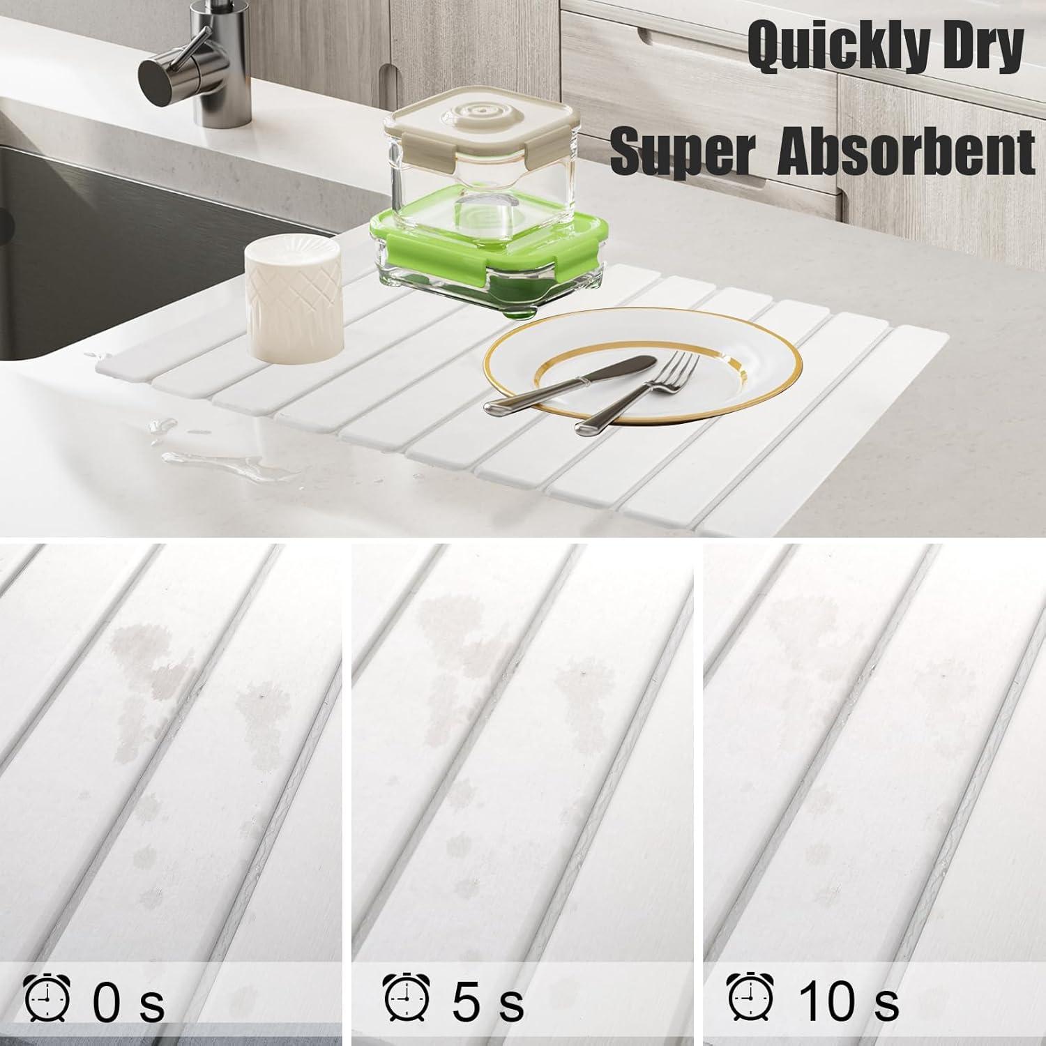 Alfombrilla de Secado de Piedra Diatomácea CERETIA 61x41cm Blanca