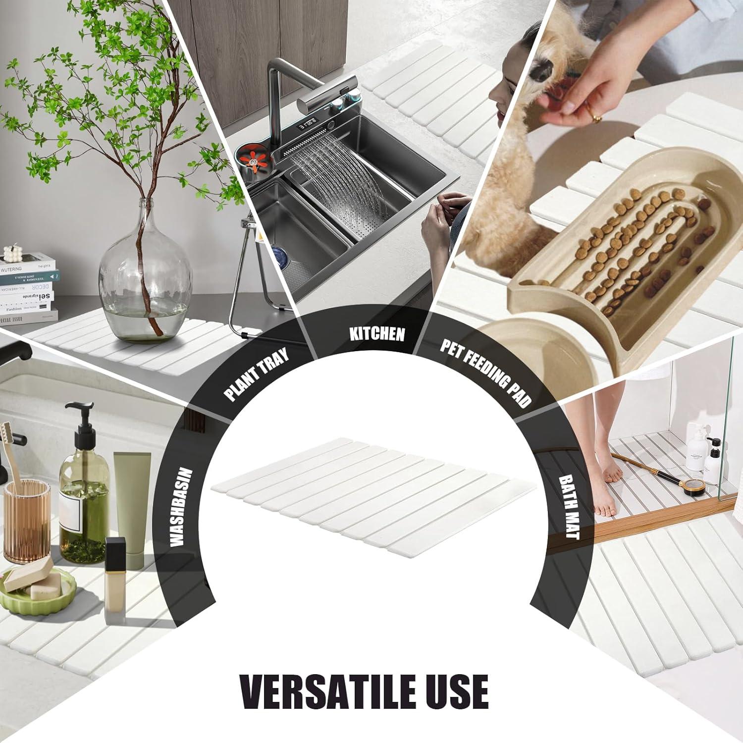 Alfombrilla de Secado de Piedra Diatomácea CERETIA 61x41cm Blanca