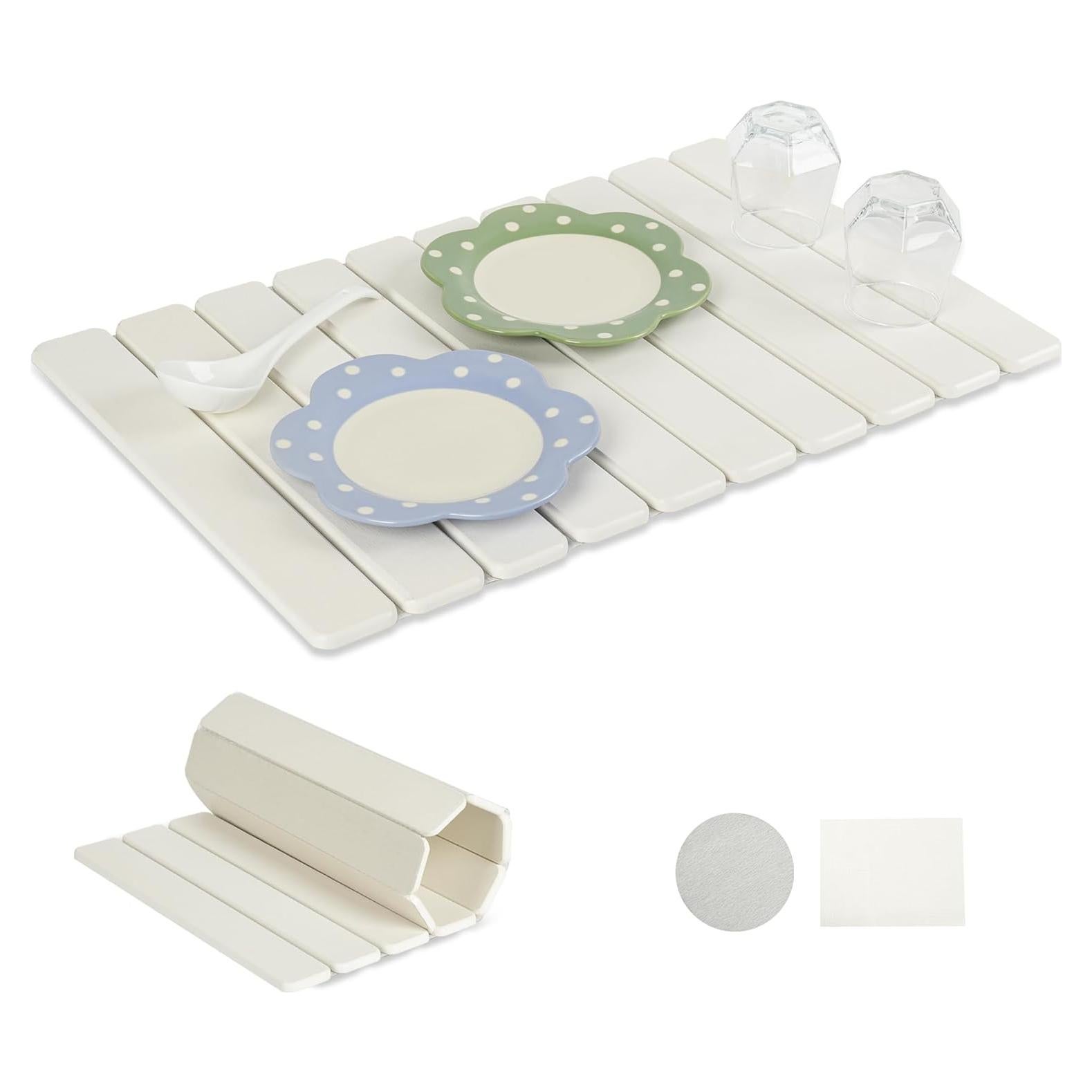 Alfombrilla de Secado de Platos SUDEKII 61x41 cm Plegable