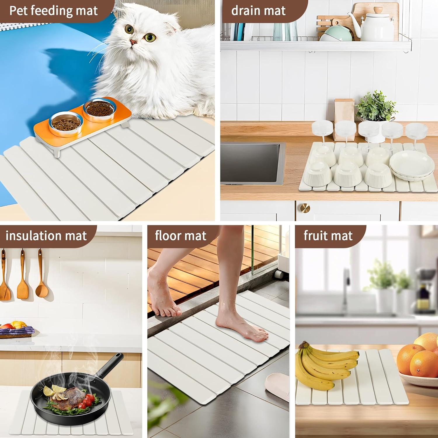 Alfombrilla de Secado de Platos SUDEKII 61x41 cm Plegable